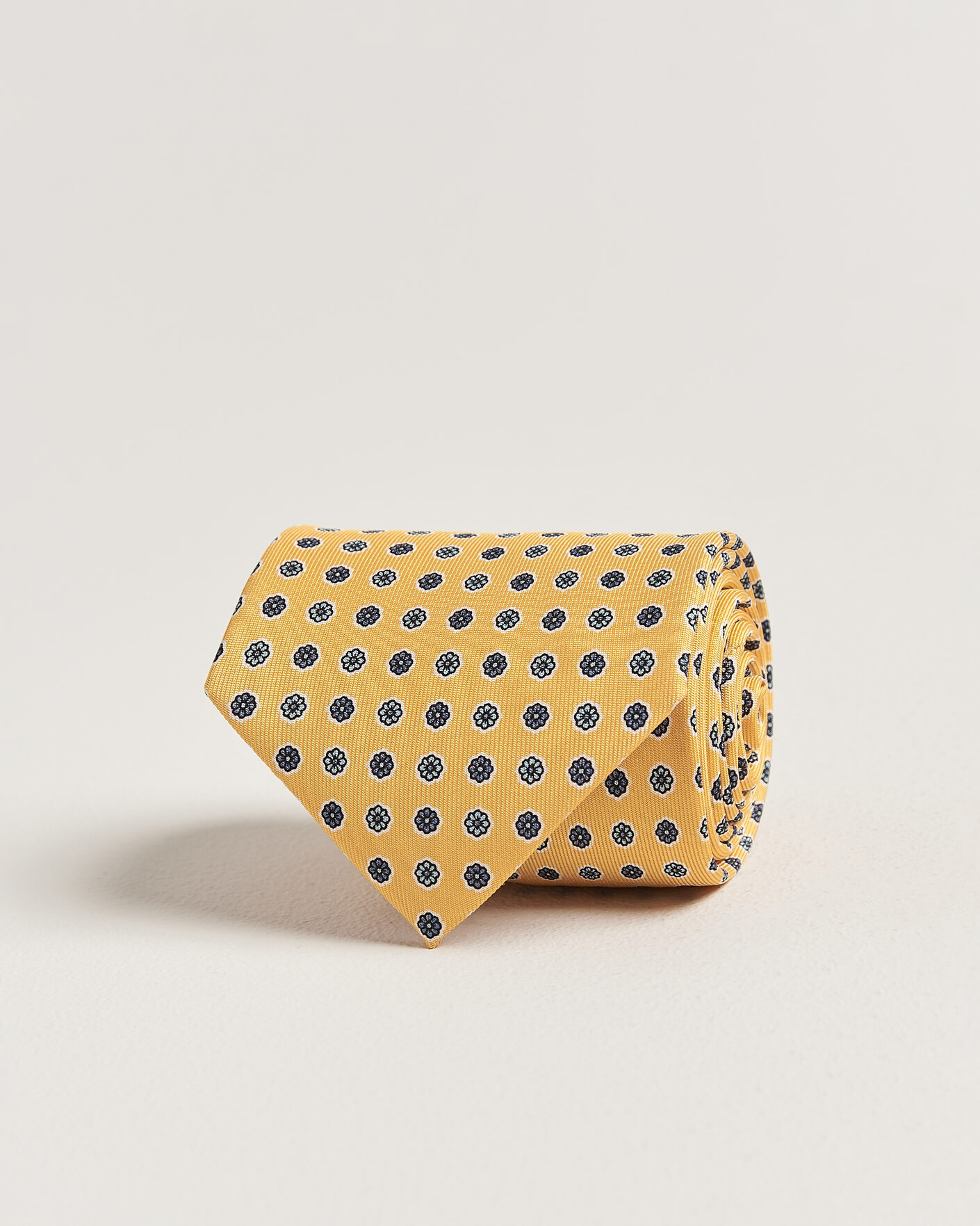 Men | Webshop news | E. Marinella | 3-Fold Printed Silk Tie Yellow