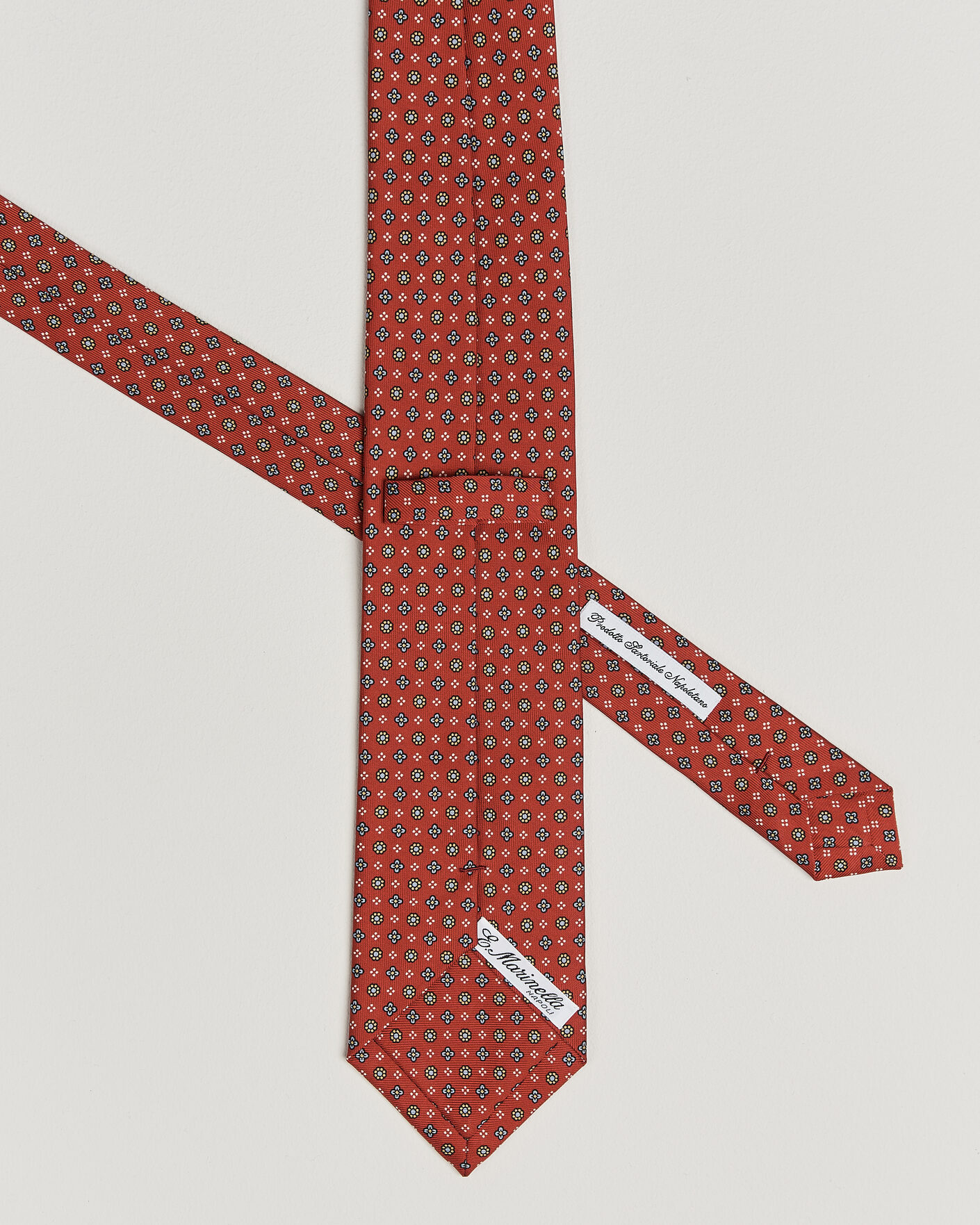 Men | Ties | E. Marinella | 3-Fold Printed Silk Tie Red