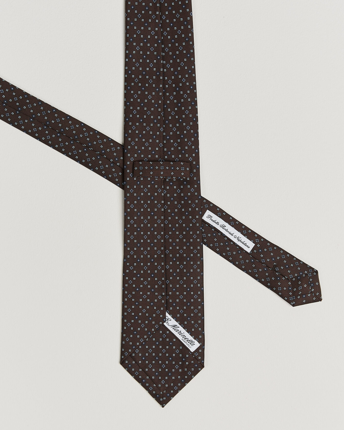 Men | Ties | E. Marinella | 3-Fold Printed Silk Tie Brown