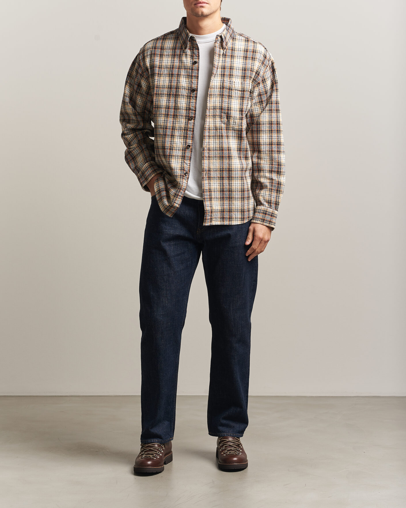 Men | Shirts | Pendleton | Flannel Button Down Shirt Brown Check