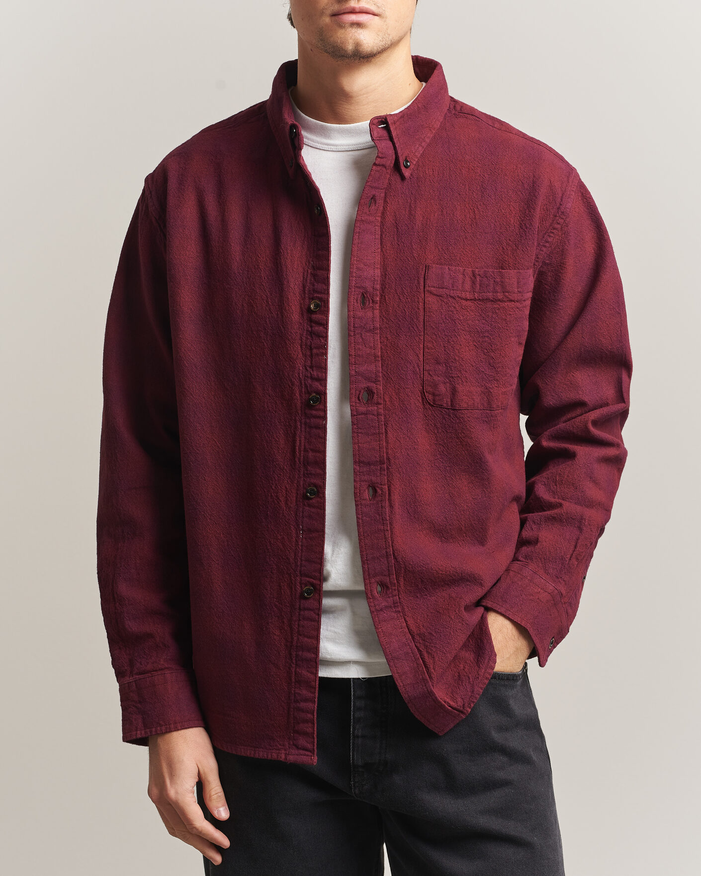Men | Shirts | Pendleton | Flannel Button Down Shirt Maroon Plaid