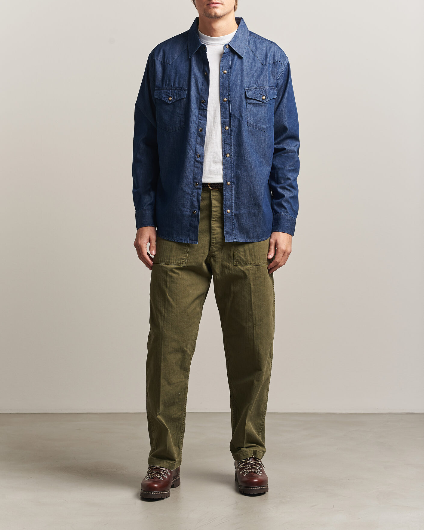 Men | Shirts | Pendleton | Chandler Western Shirt Indigo Chambray