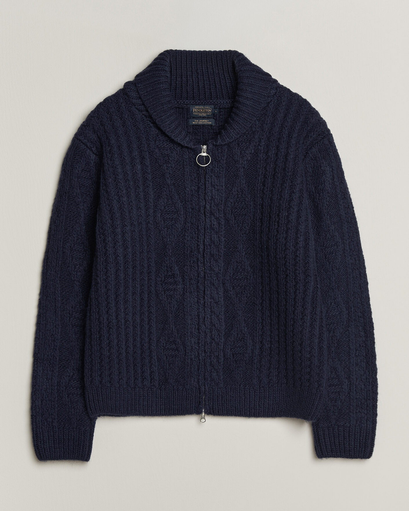Men | Sweaters & Knitwear | Pendleton | Hoop Zip Cardigan Navy