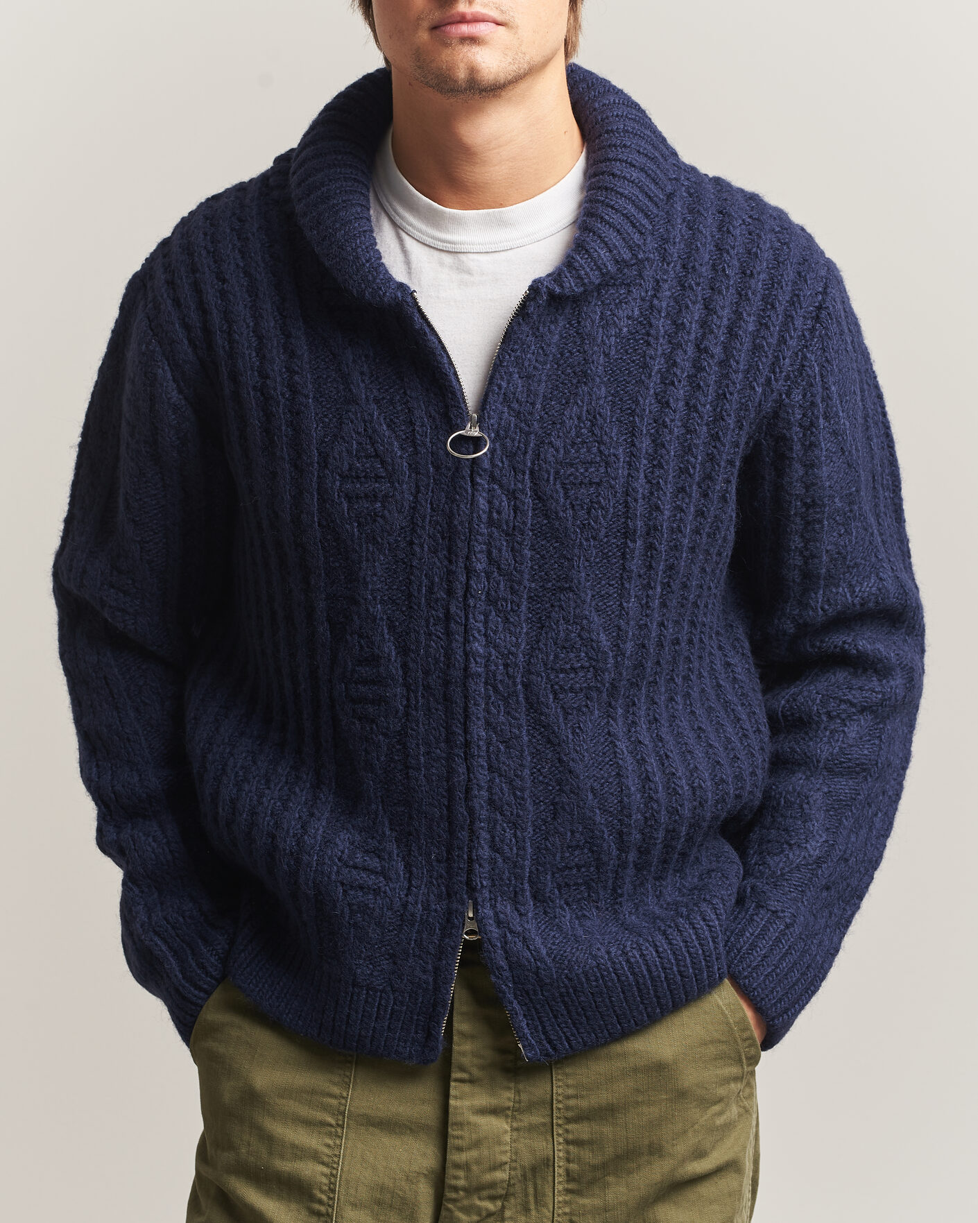 Men | Sweaters & Knitwear | Pendleton | Hoop Zip Cardigan Navy