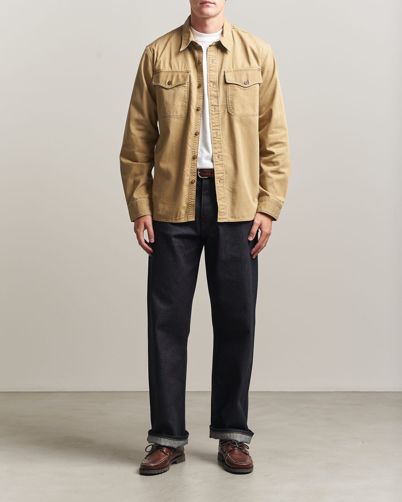 Men | Shirts | RRL | Officers Shirt Faded Tan