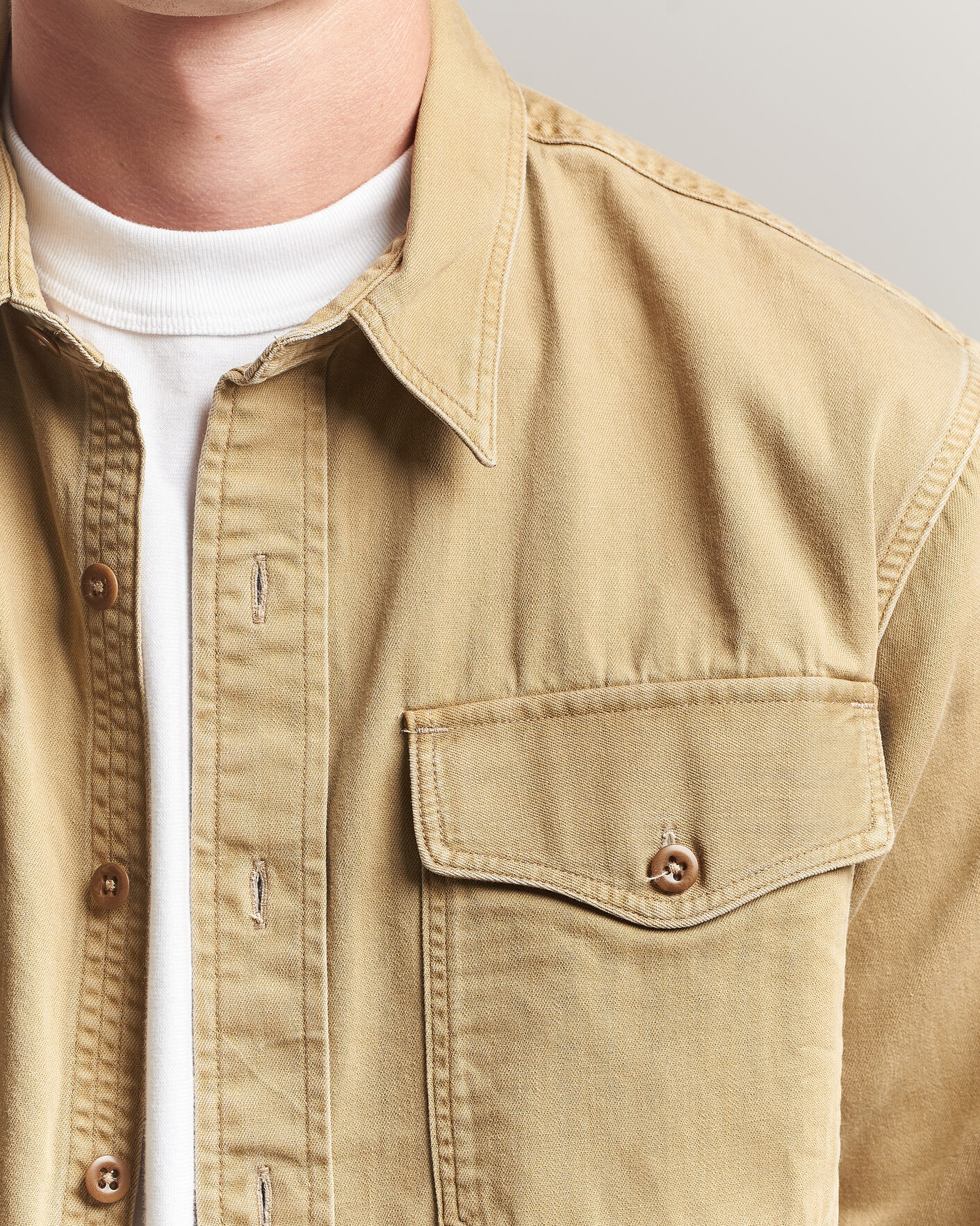 Men | Shirts | RRL | Officers Shirt Faded Tan