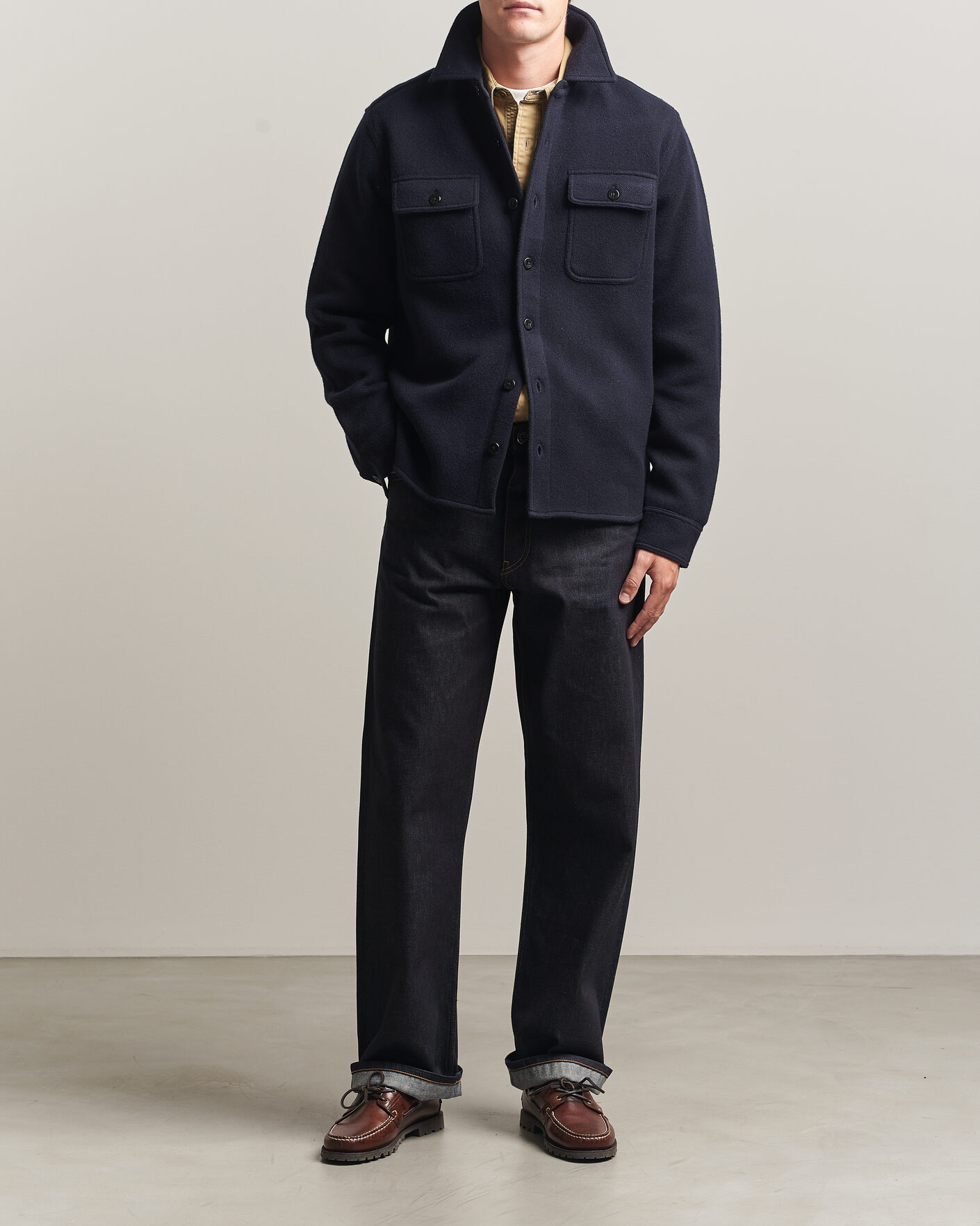 Men | Shirts | RRL | CPO Cardigan Shirt Navy