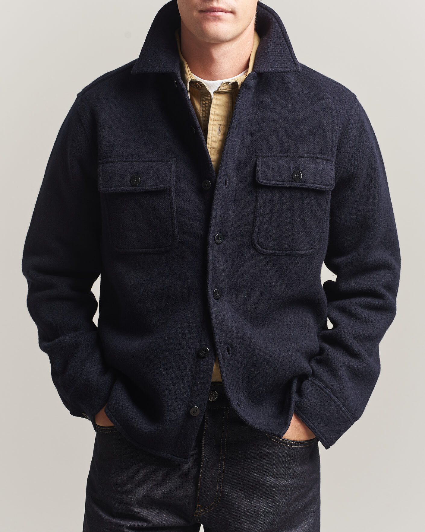 Men | Shirts | RRL | CPO Cardigan Shirt Navy