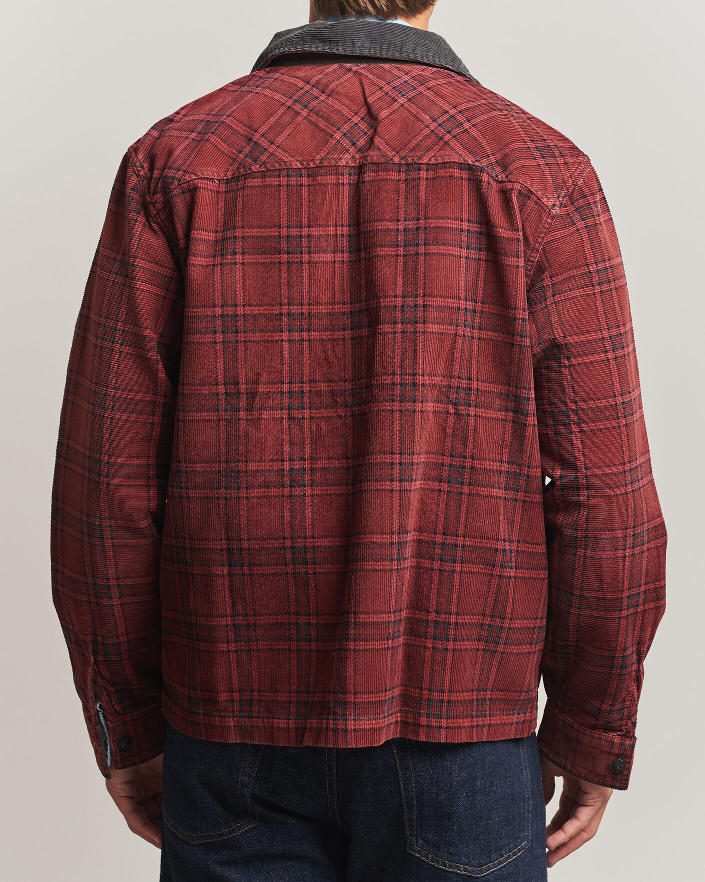 Men | Coats & Jackets | RRL | Corduroy Zip Shirt Jacket Red/Black