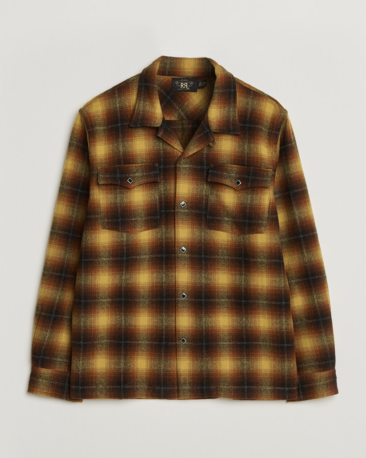 Men | Shirts | RRL | Jesse Plaid Camp Shirt Orange/Yellow