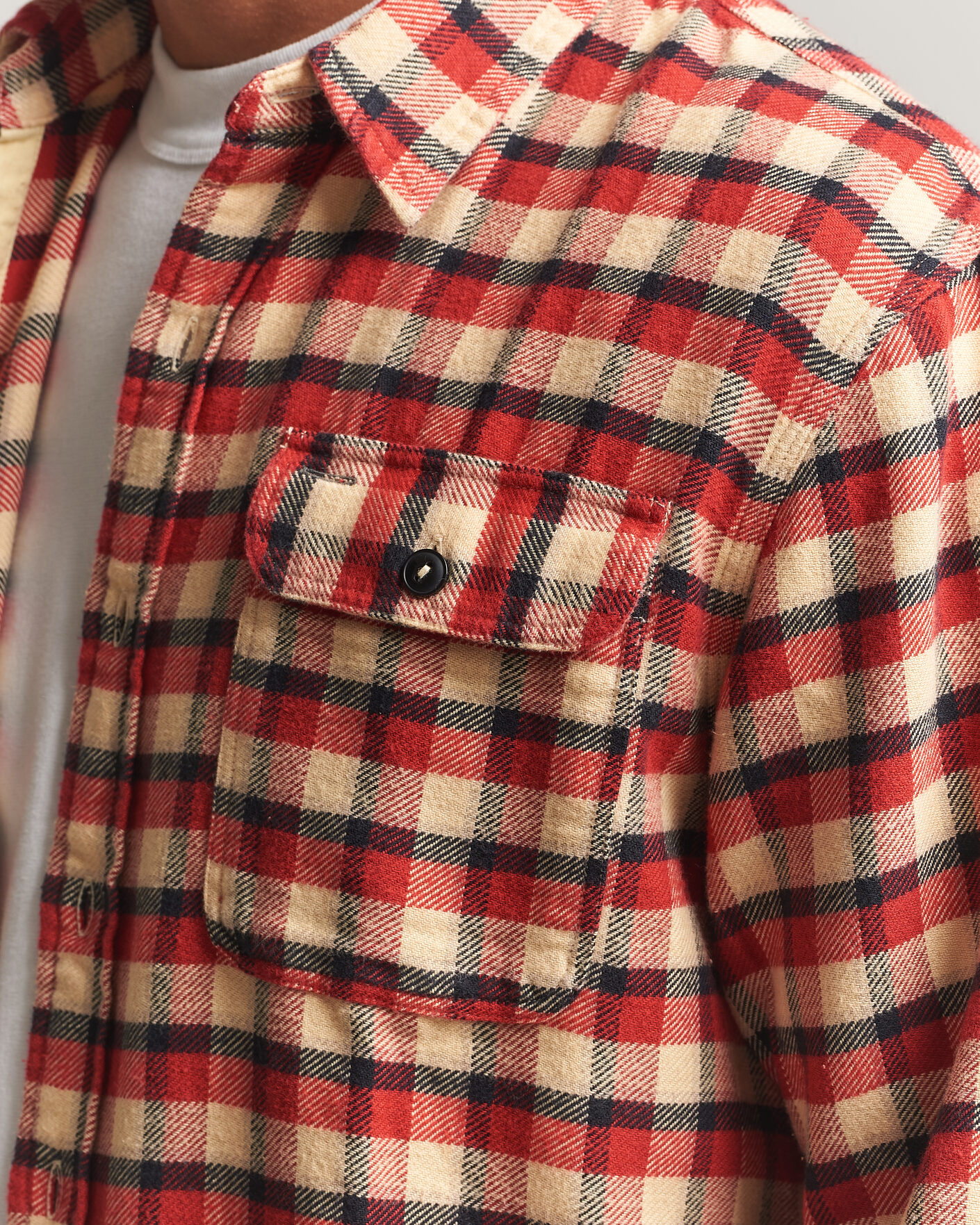 Men | Shirts | RRL | Plaid Flannel Shirt Red/Cream