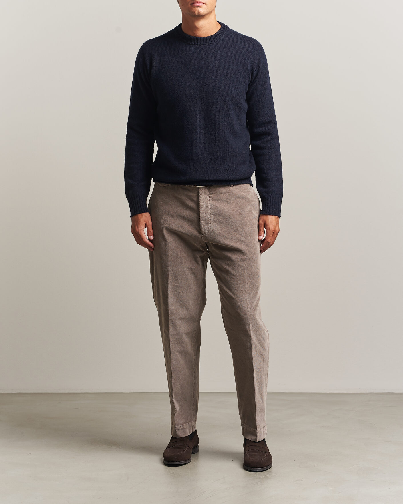 Men | Sweaters & Knitwear | Altea | Wool/Cashmere Crew Neck Pullover Navy