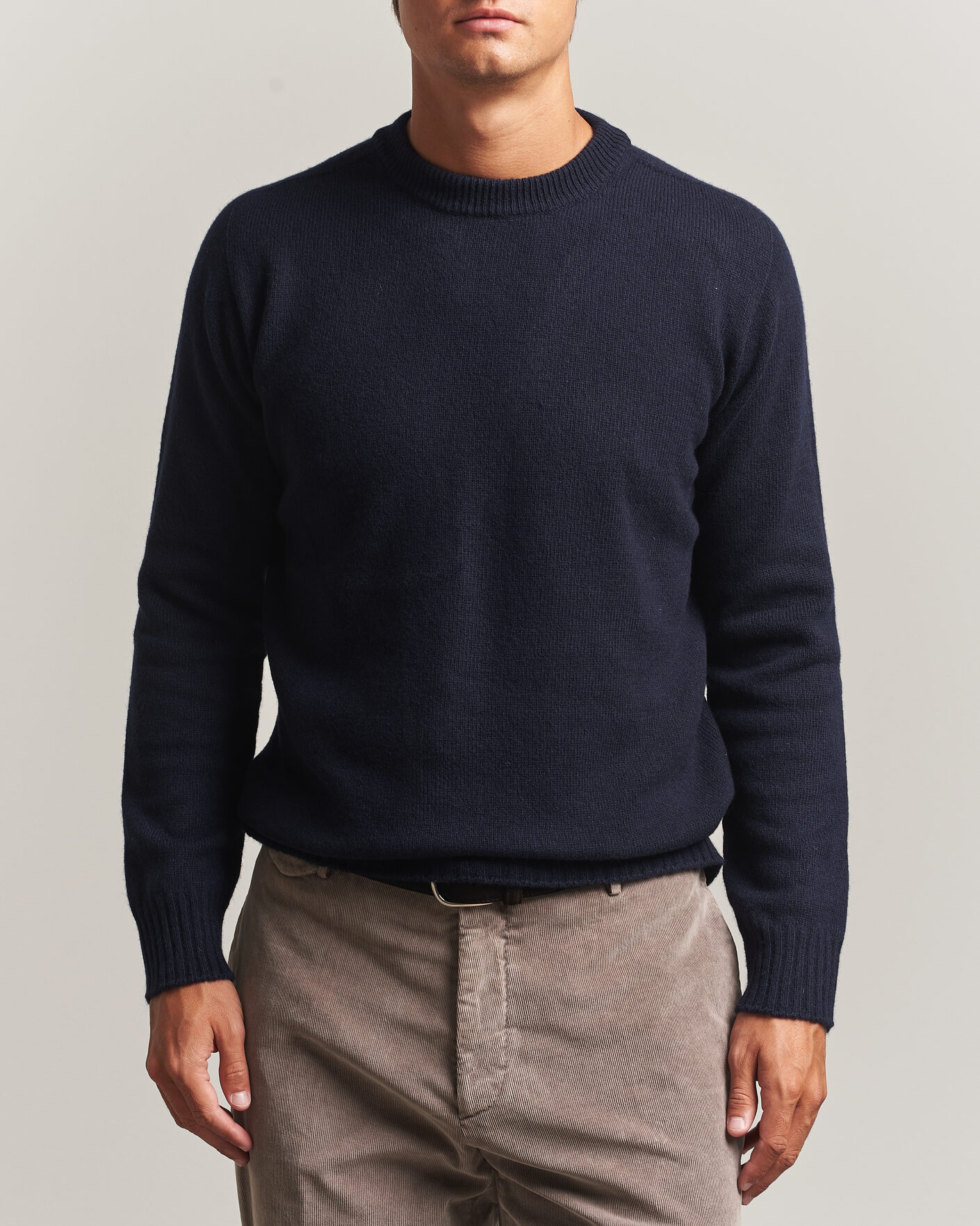 Men | Sweaters & Knitwear | Altea | Wool/Cashmere Crew Neck Pullover Navy