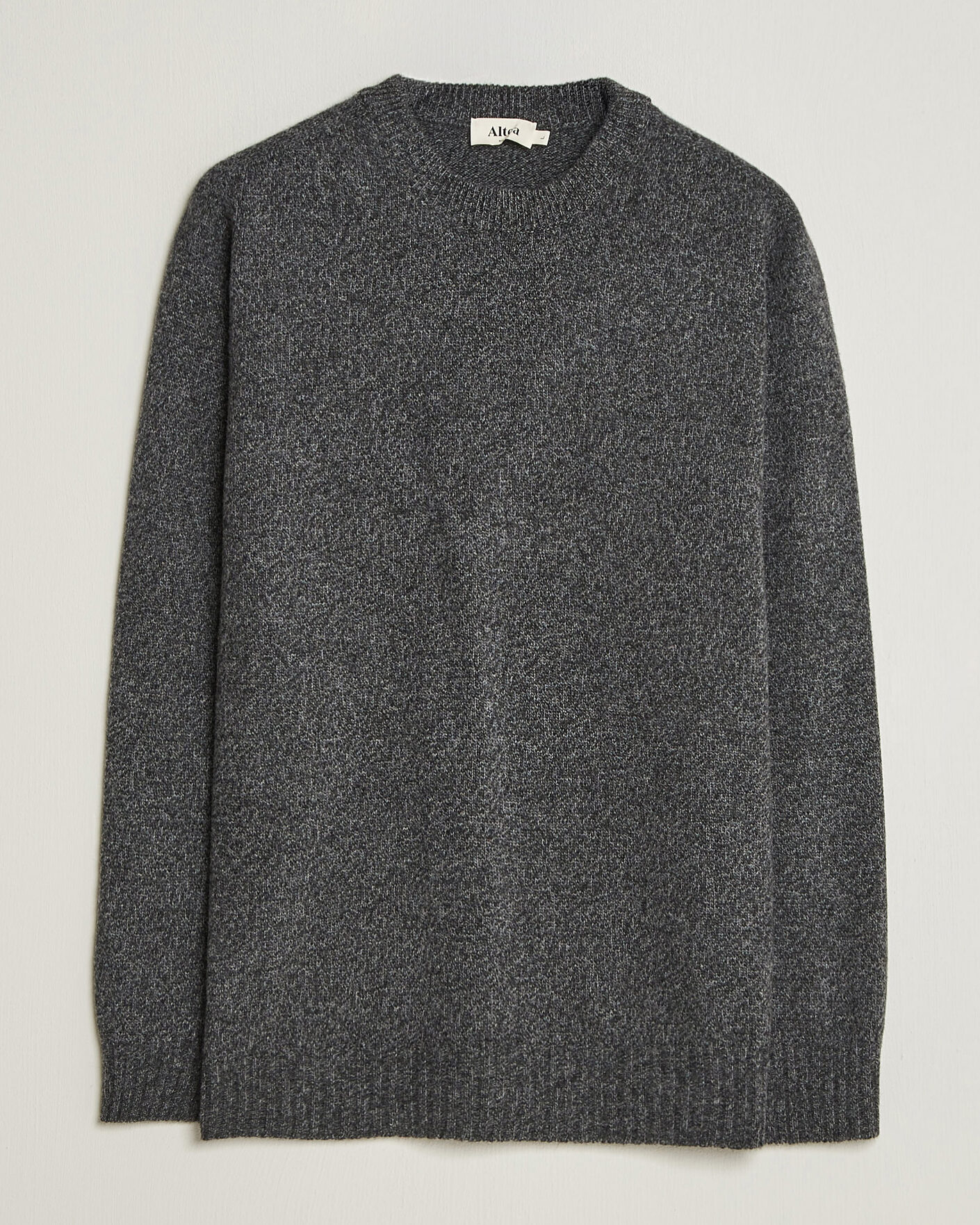 Men | Sweaters & Knitwear | Altea | Wool/Cashmere Crew Neck Pullover Charcoal Melange