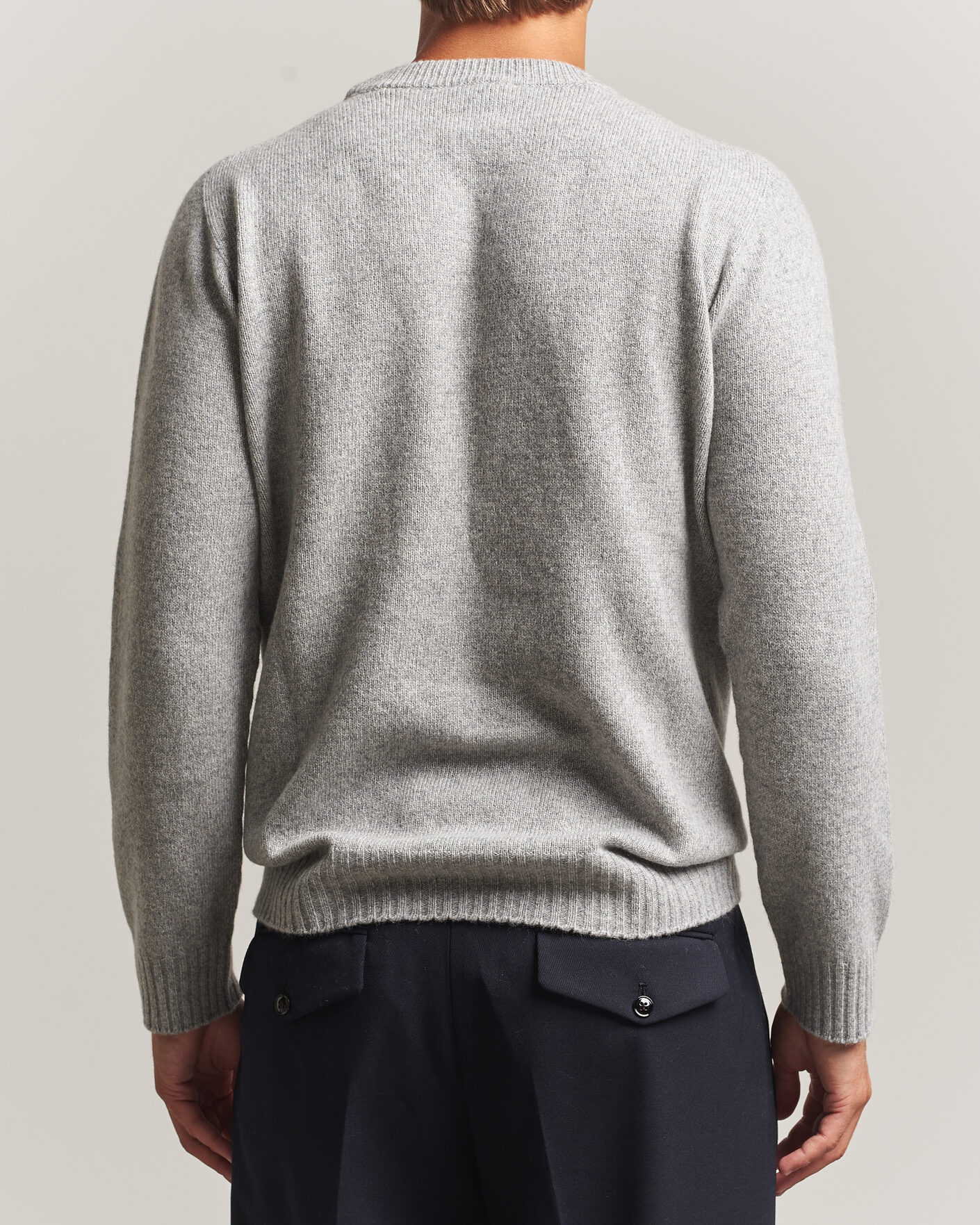 Men | Sweaters & Knitwear | Altea | Wool/Cashmere Crew Neck Pullover Light Grey