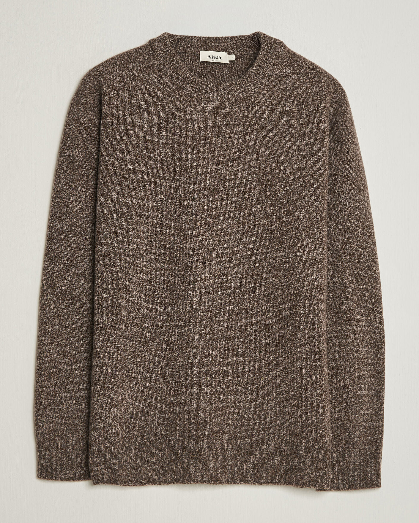 Men | Sweaters & Knitwear | Altea | Wool/Cashmere Crew Neck Pullover Brown Melange