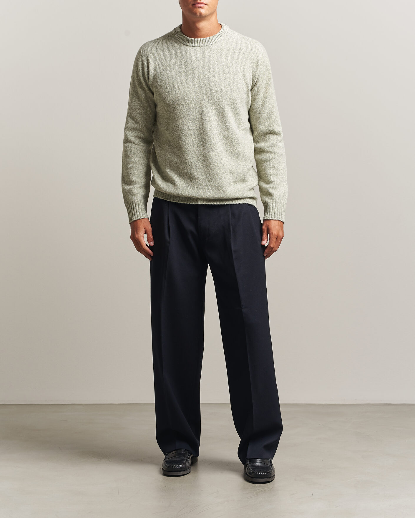 Men | Sweaters & Knitwear | Altea | Wool/Cashmere Crew Neck Pullover Mint Green
