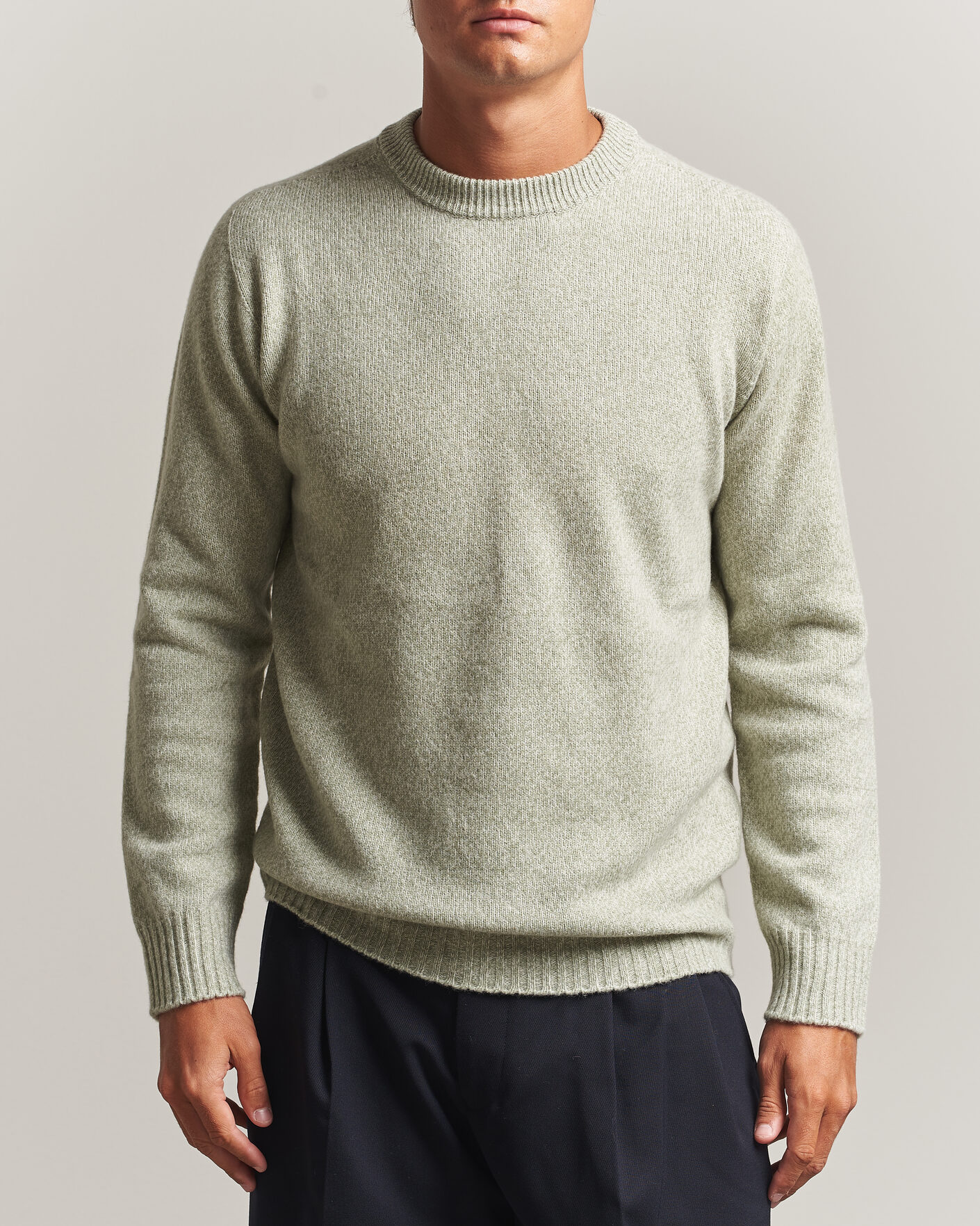 Men | Sweaters & Knitwear | Altea | Wool/Cashmere Crew Neck Pullover Mint Green