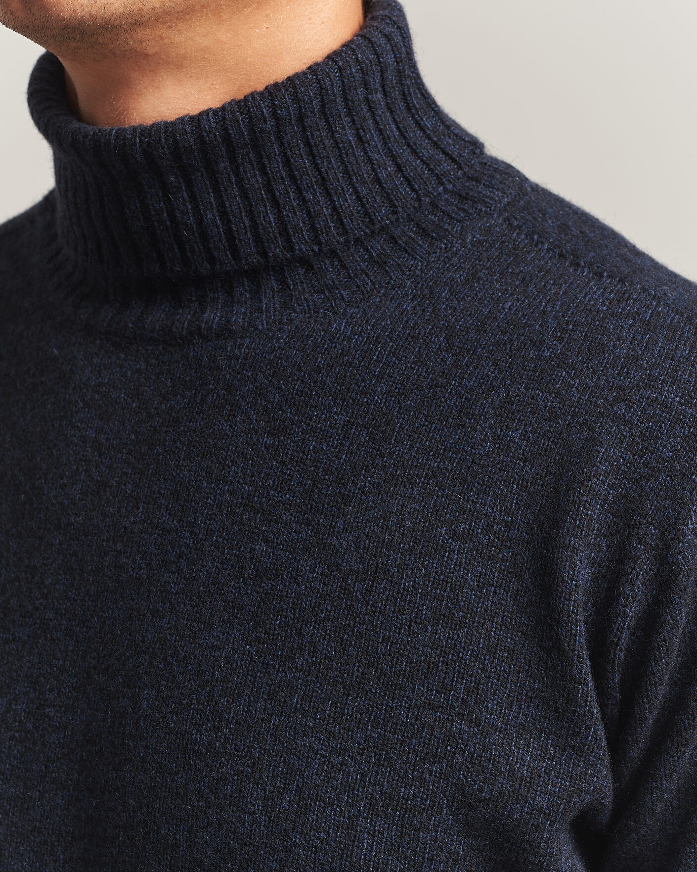 Men | Sweaters & Knitwear | Altea | Wool/Cashmere Rollneck Navy Melange