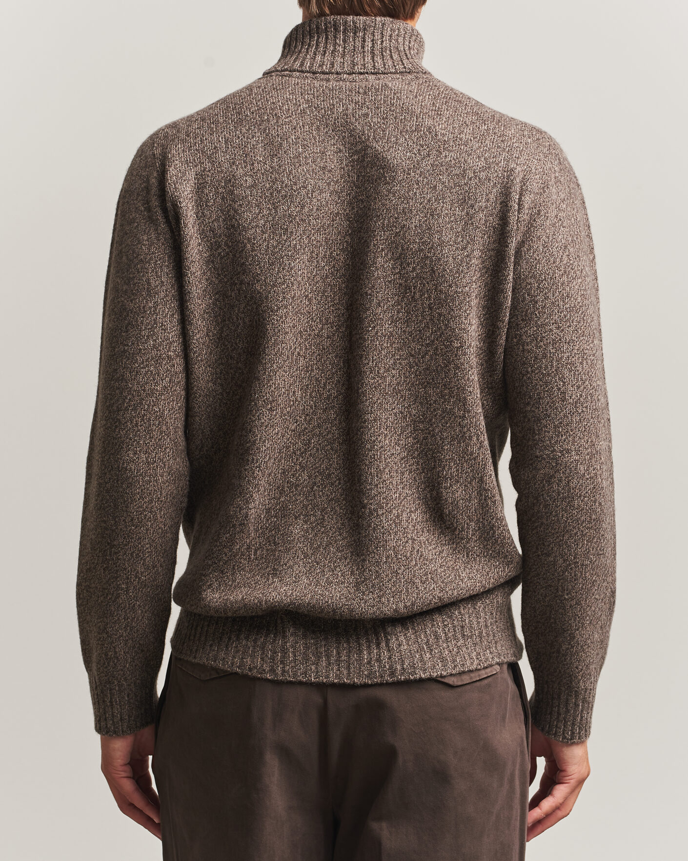 Men | Sweaters & Knitwear | Altea | Wool/Cashmere Rollneck Brown Melange