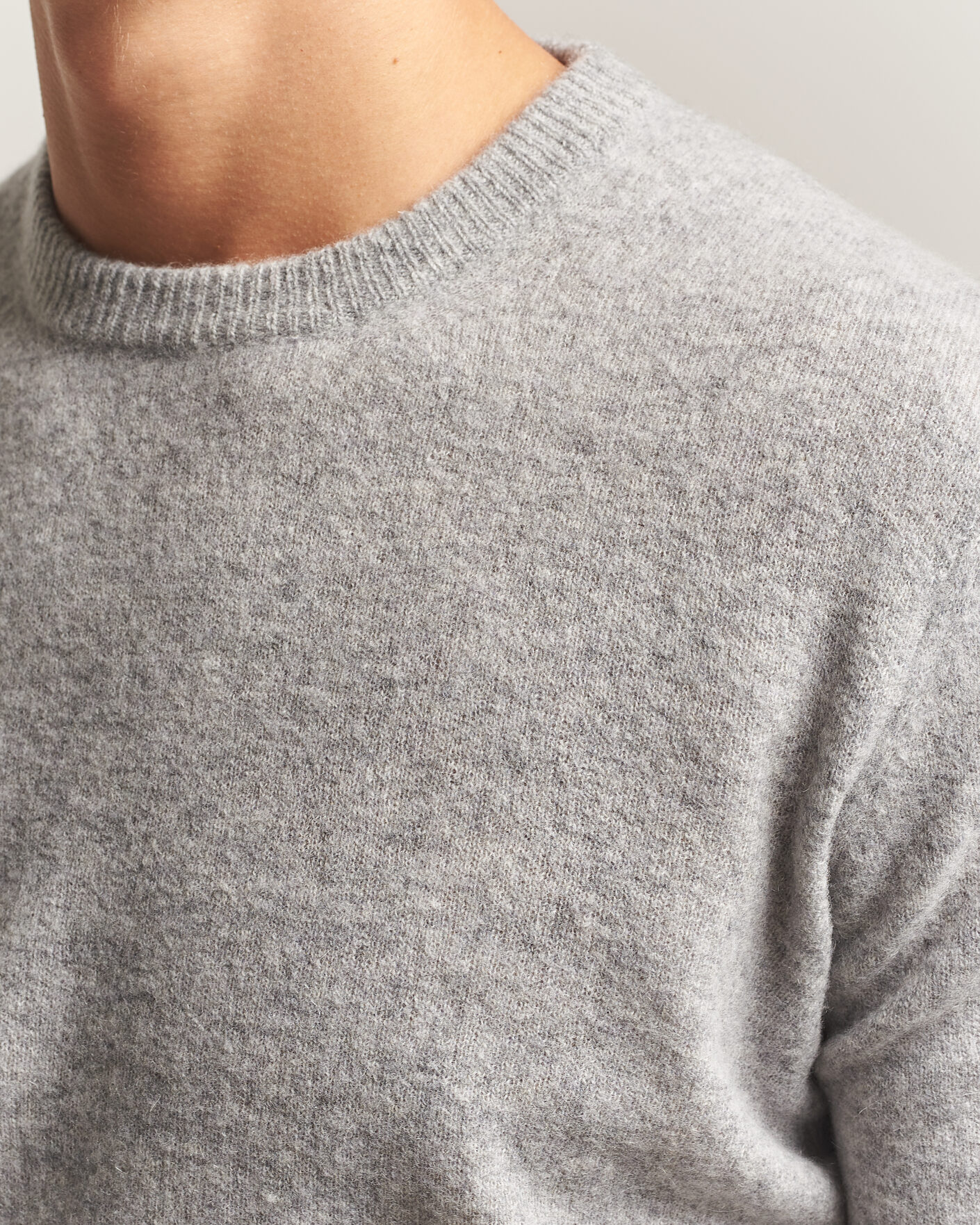 Men | Sweaters & Knitwear | Altea | Cloud Cashmere Blend Sweater Grey Melange