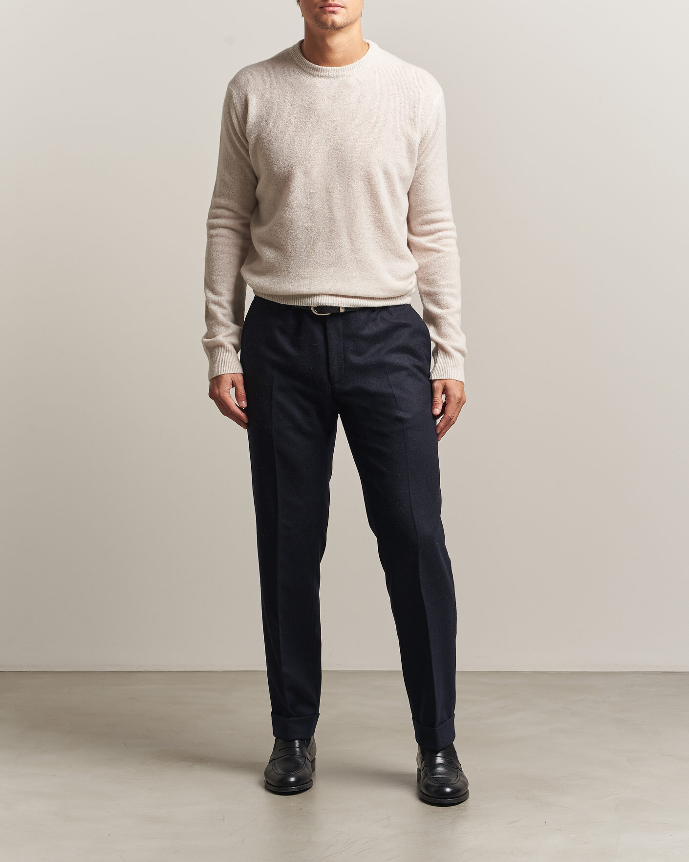 Men | Sweaters & Knitwear | Altea | Cloud Cashmere Blend Sweater Latte