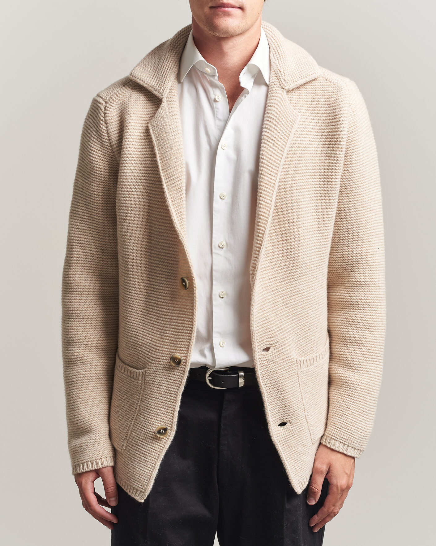 Men | Sweaters & Knitwear | Altea | Wool Cardigan Jacket Beige