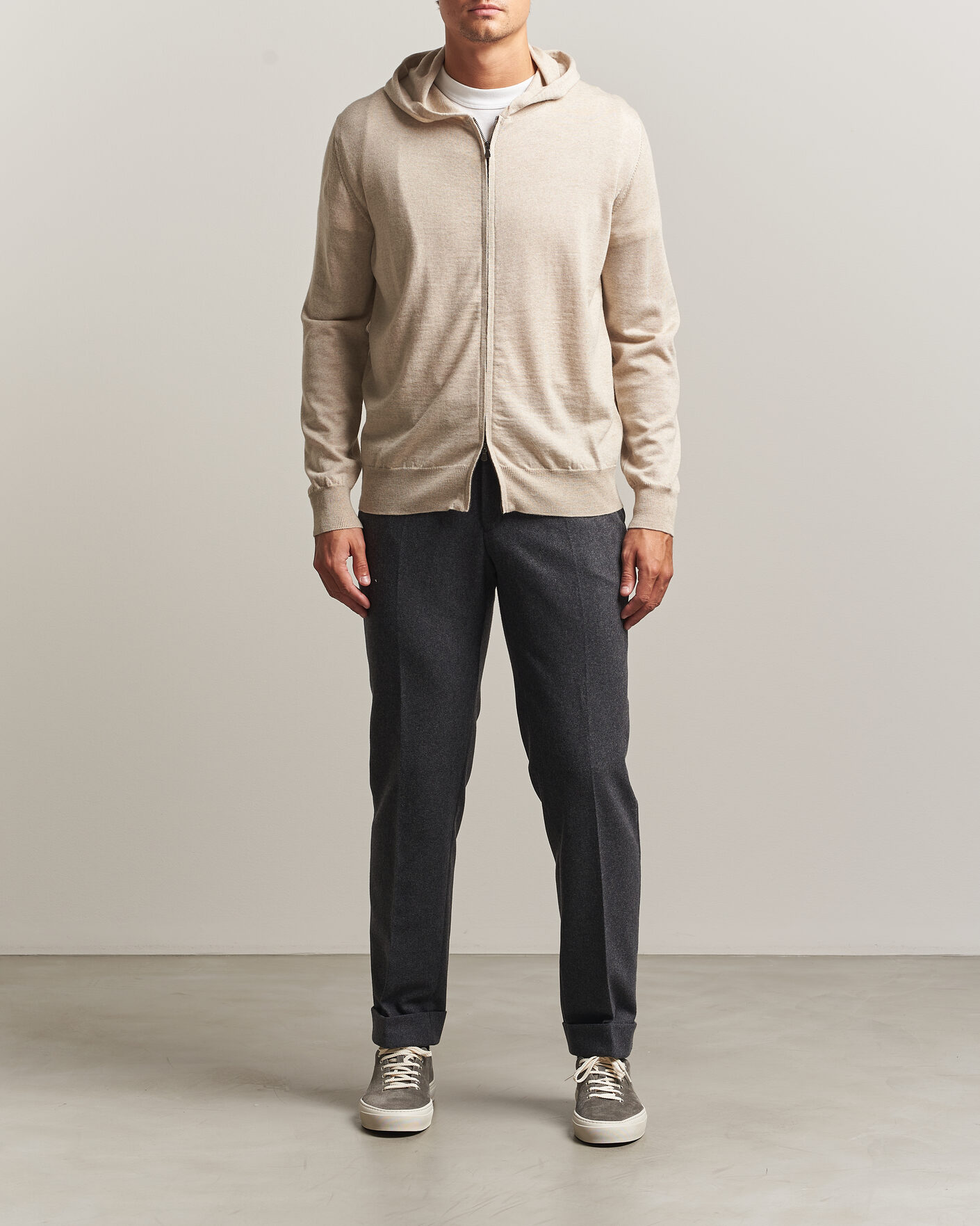 Men | Sweaters & Knitwear | Altea | Merino Wool Cardigan Beige