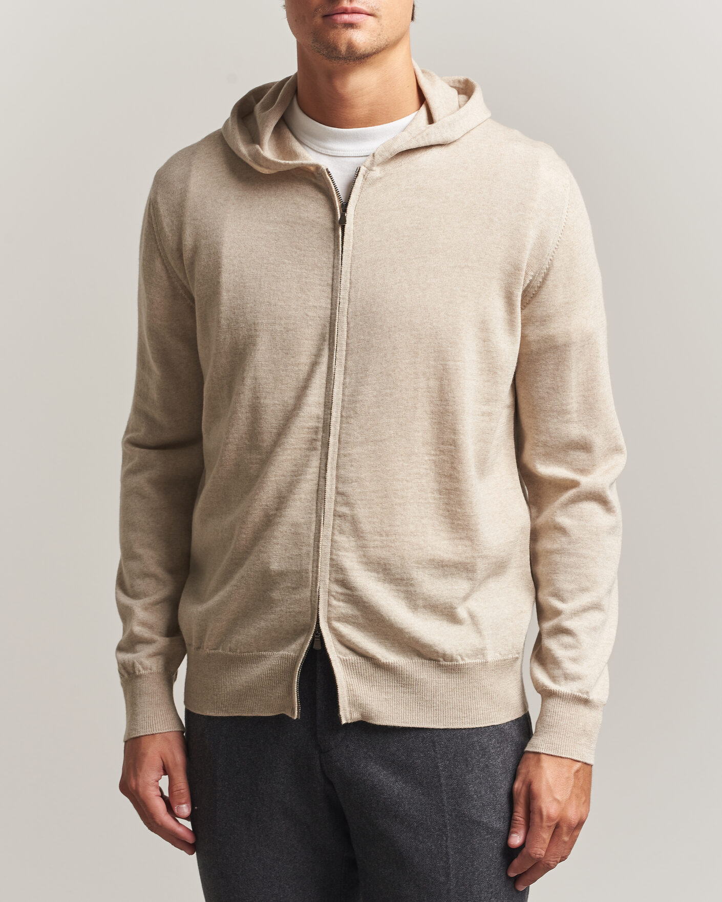 Men | Sweaters & Knitwear | Altea | Merino Wool Cardigan Beige