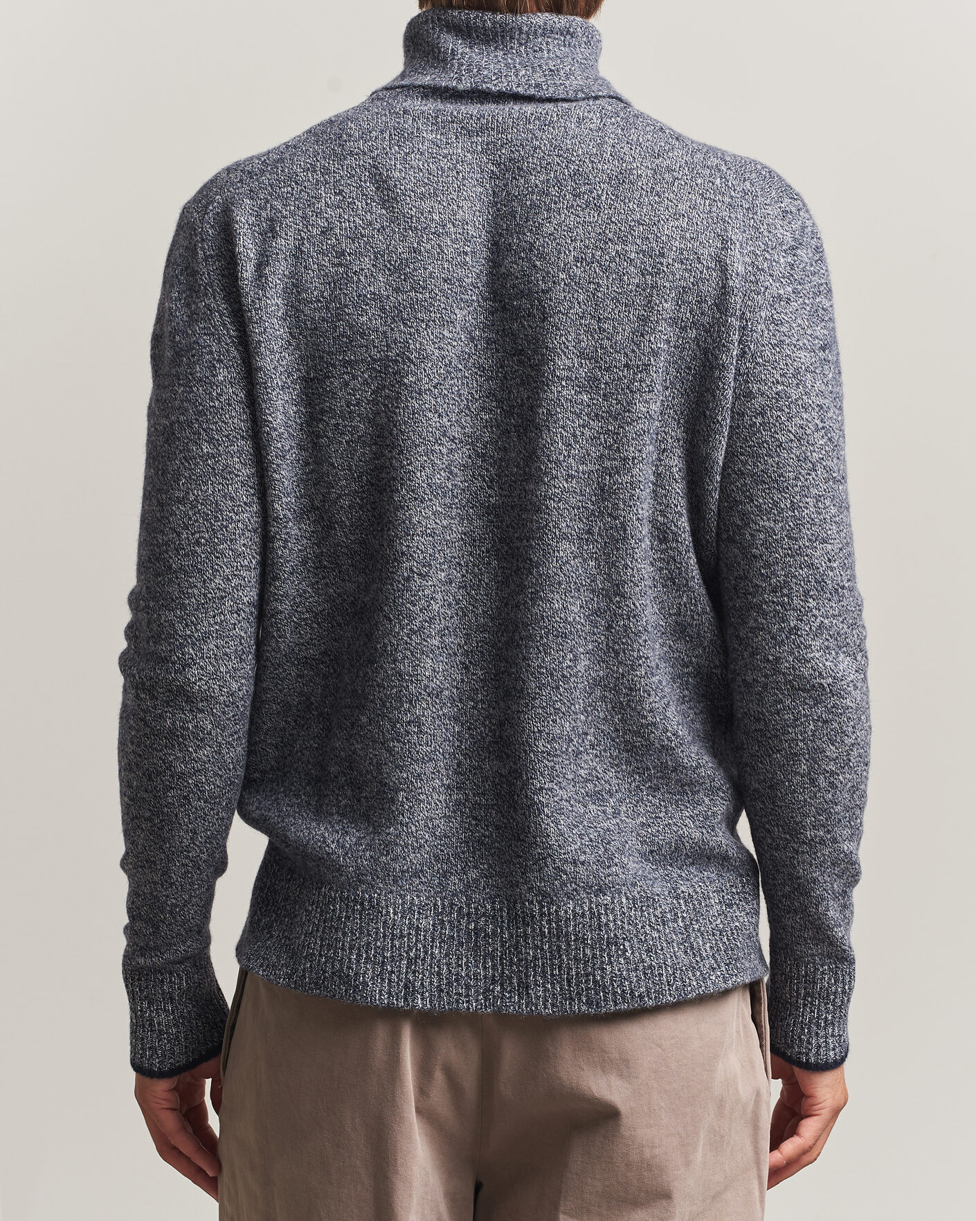 Men | Sweaters & Knitwear | Altea | Cloud Cashmere Blend Rollneck Navy Melange