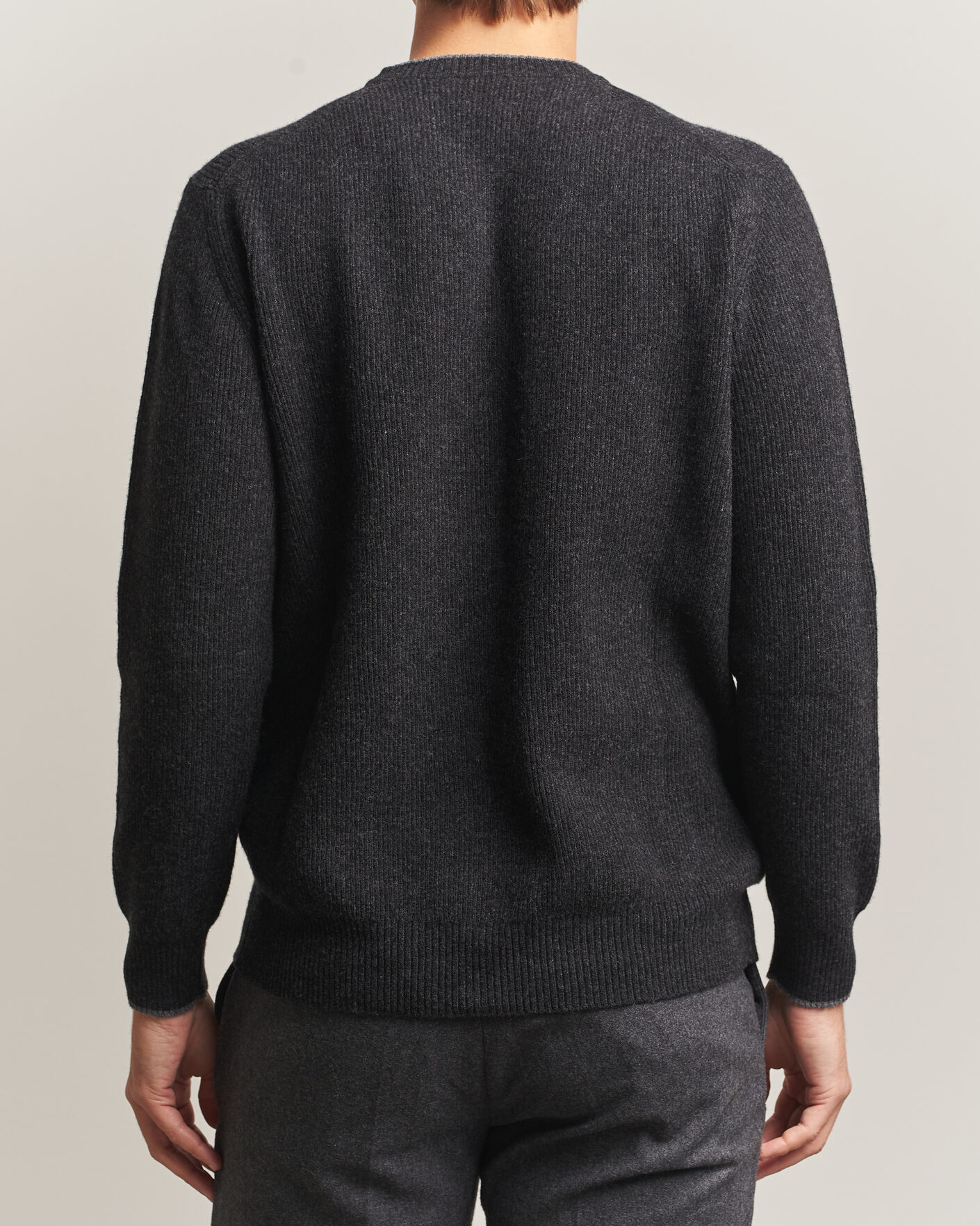 Men | Sweaters & Knitwear | Altea | Rib Wool Raglan Sweater Charcoal