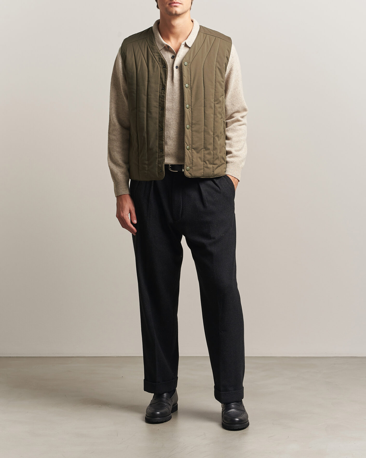 Men | Gilets | Aspesi | Quilted Liner Military