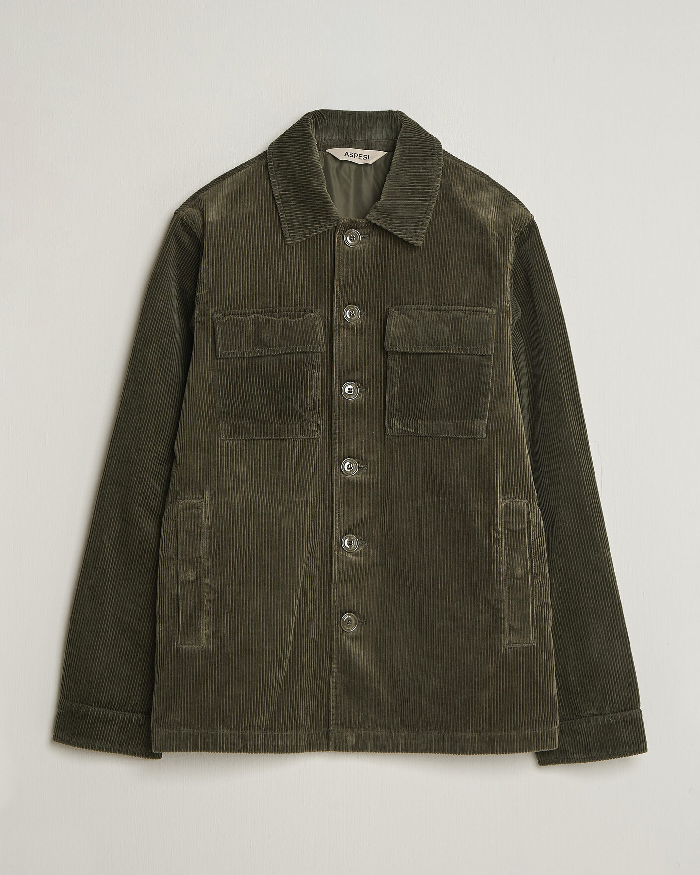 Men | Coats & Jackets | Aspesi | Tigre Corduroy Shirt Jacket Military