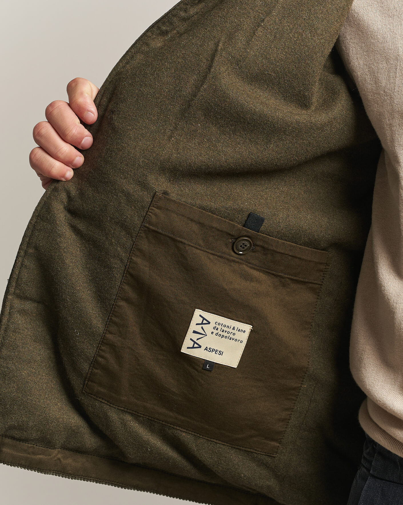 Men | Coats & Jackets | Aspesi | Tigre Corduroy Shirt Jacket Military