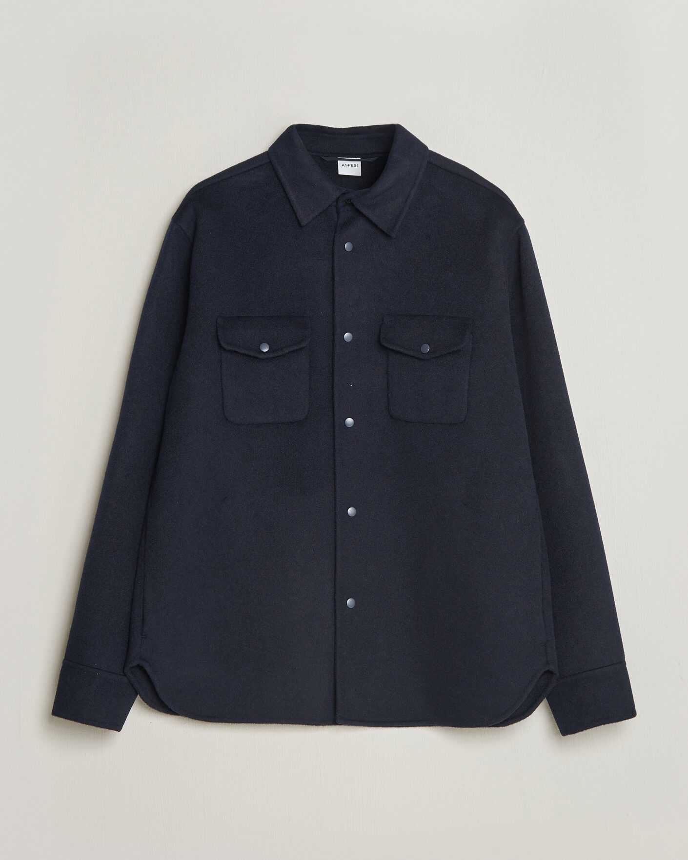 Men | Coats & Jackets | Aspesi | Double Wool Shirt Jacket Navy
