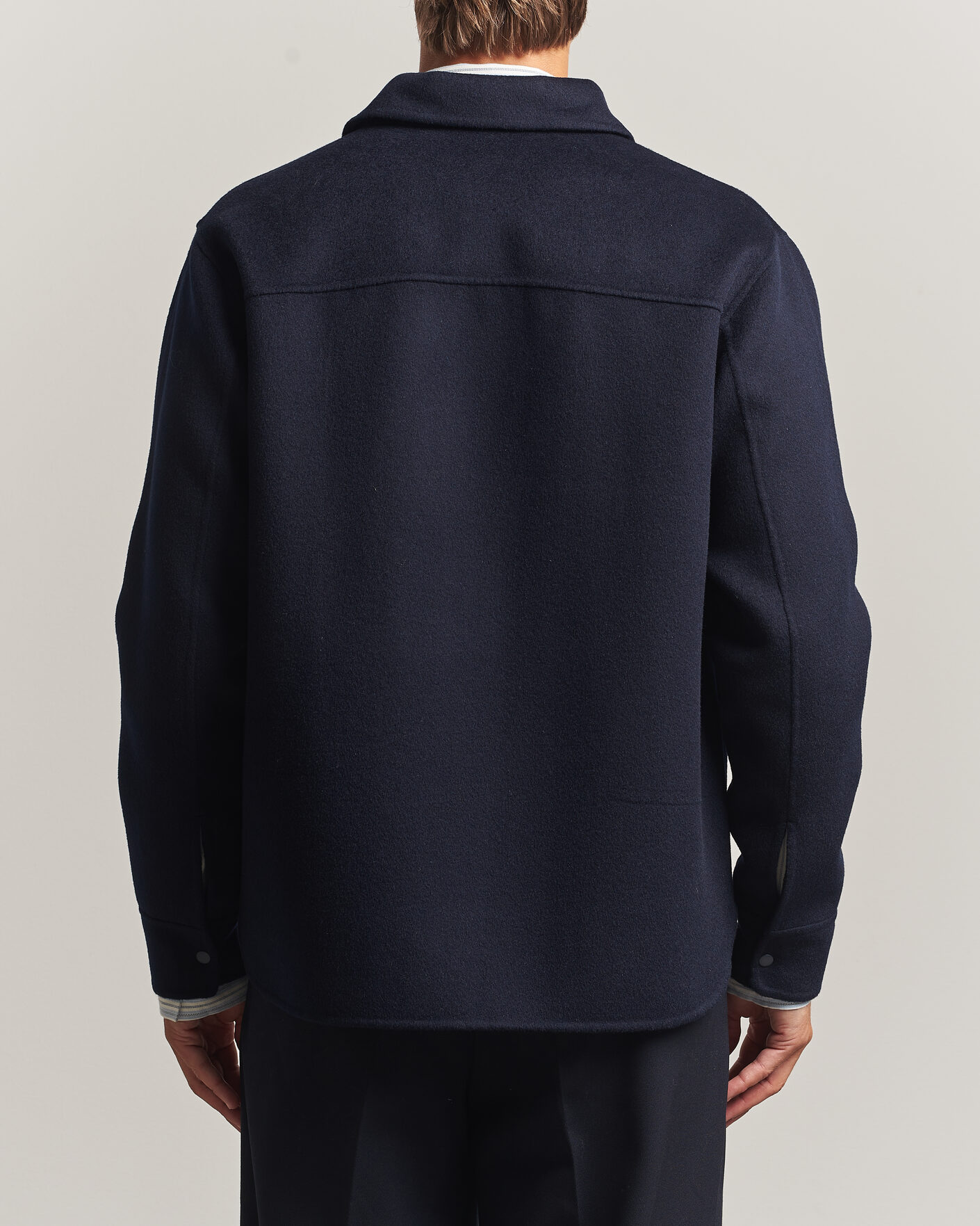 Men | Coats & Jackets | Aspesi | Double Wool Shirt Jacket Navy