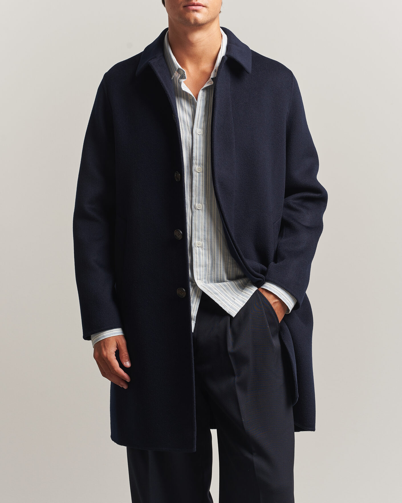 Men | Coats & Jackets | Aspesi | Double Wool Coat Navy