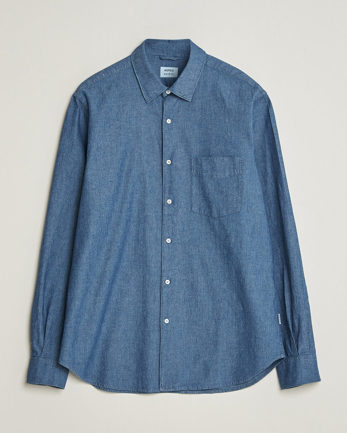 Men | Shirts | Aspesi | Chambray Shirt Blue Denim