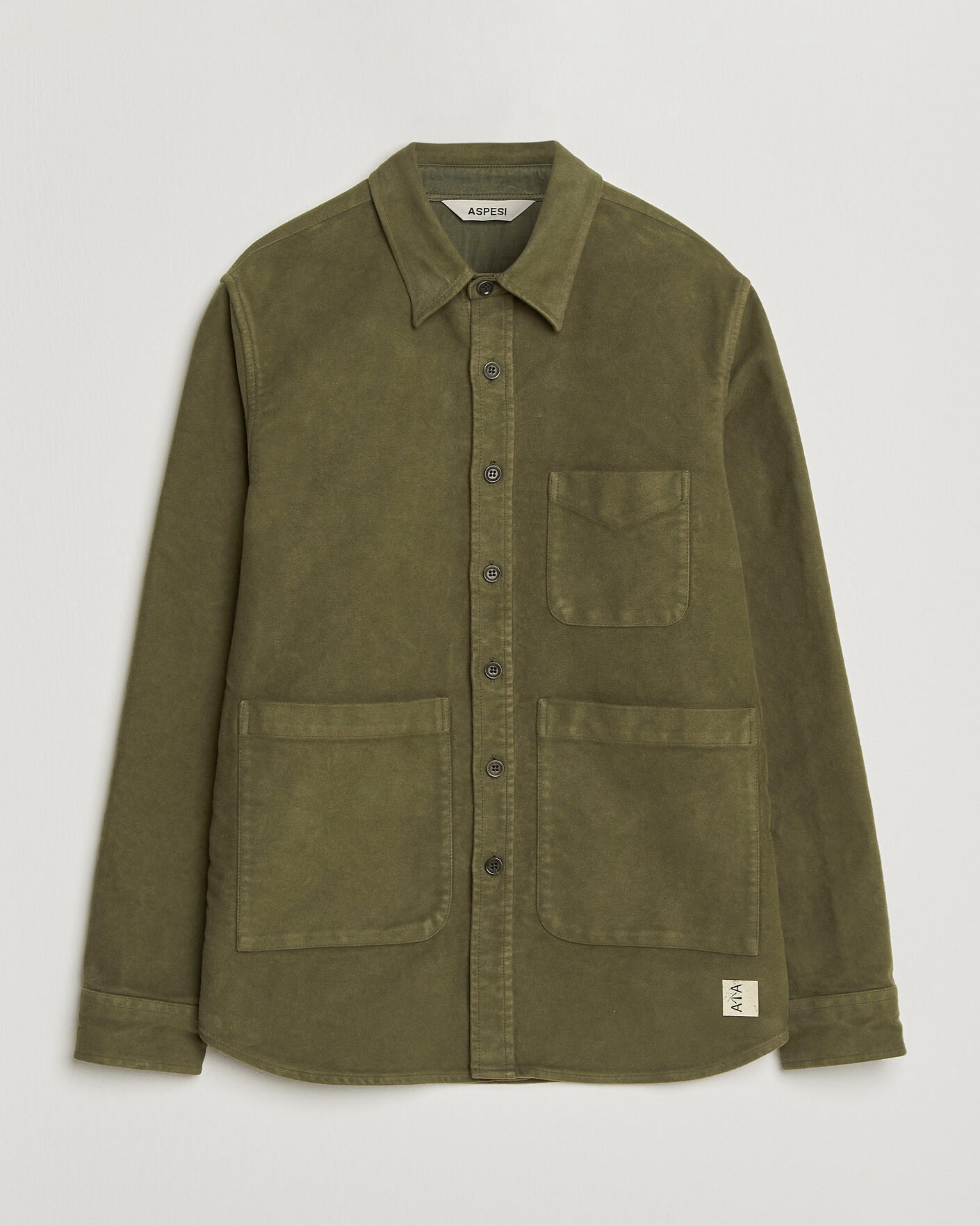 Men | Shirts | Aspesi | Moleskine Utility Shirt Military