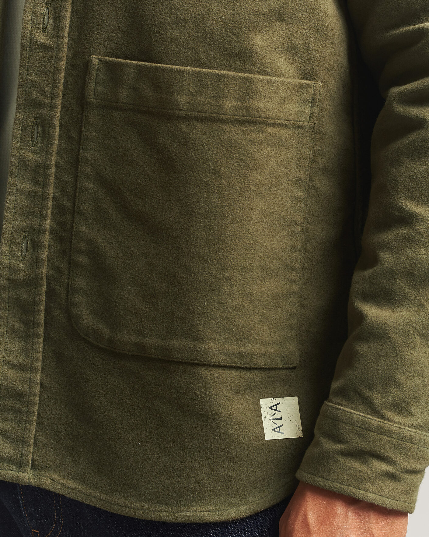 Men | Shirts | Aspesi | Moleskine Utility Shirt Military