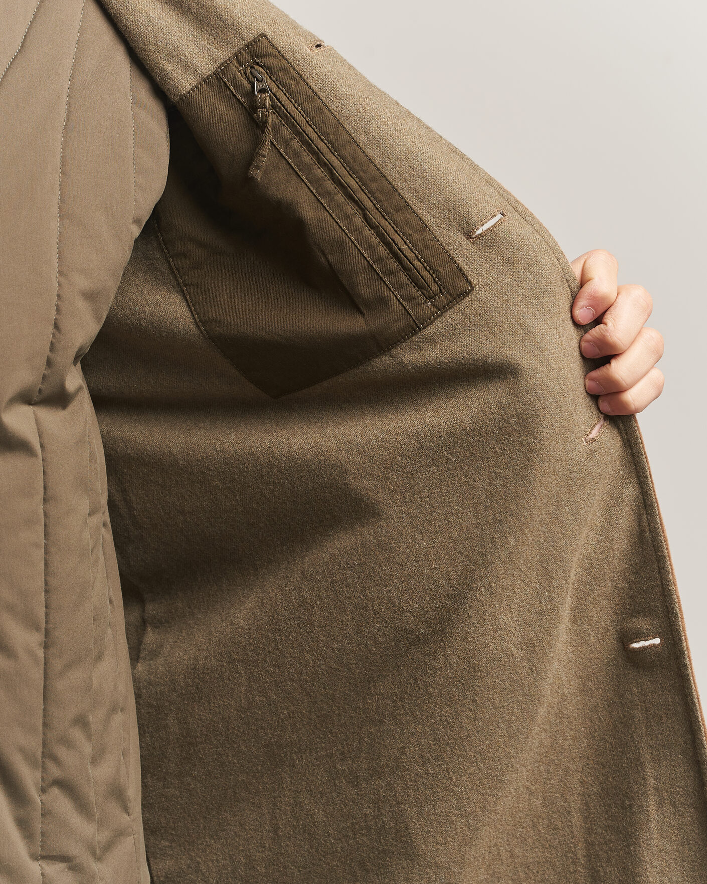 Men | Coats & Jackets | Aspesi | Corduroy Raglan Coat Beige
