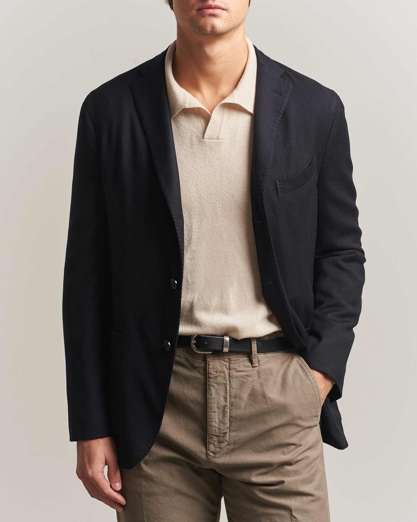 Men | Blazers | Boglioli | K Jacket Soft Touch Flannel Blazer Navy