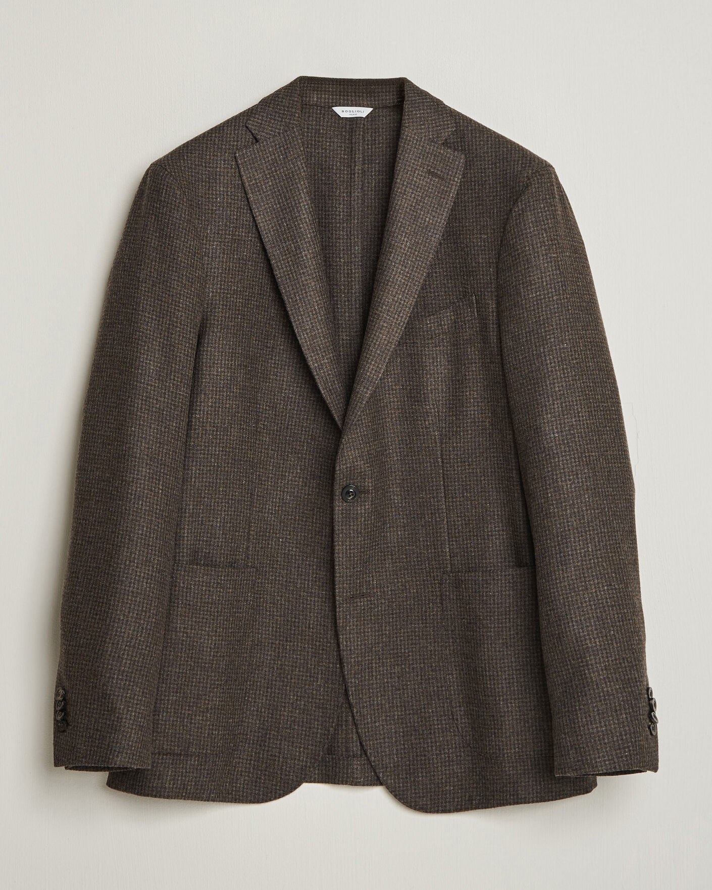 Men | Blazers | Boglioli | K Jacket Wool Houndstooth Blazer Dark Brown