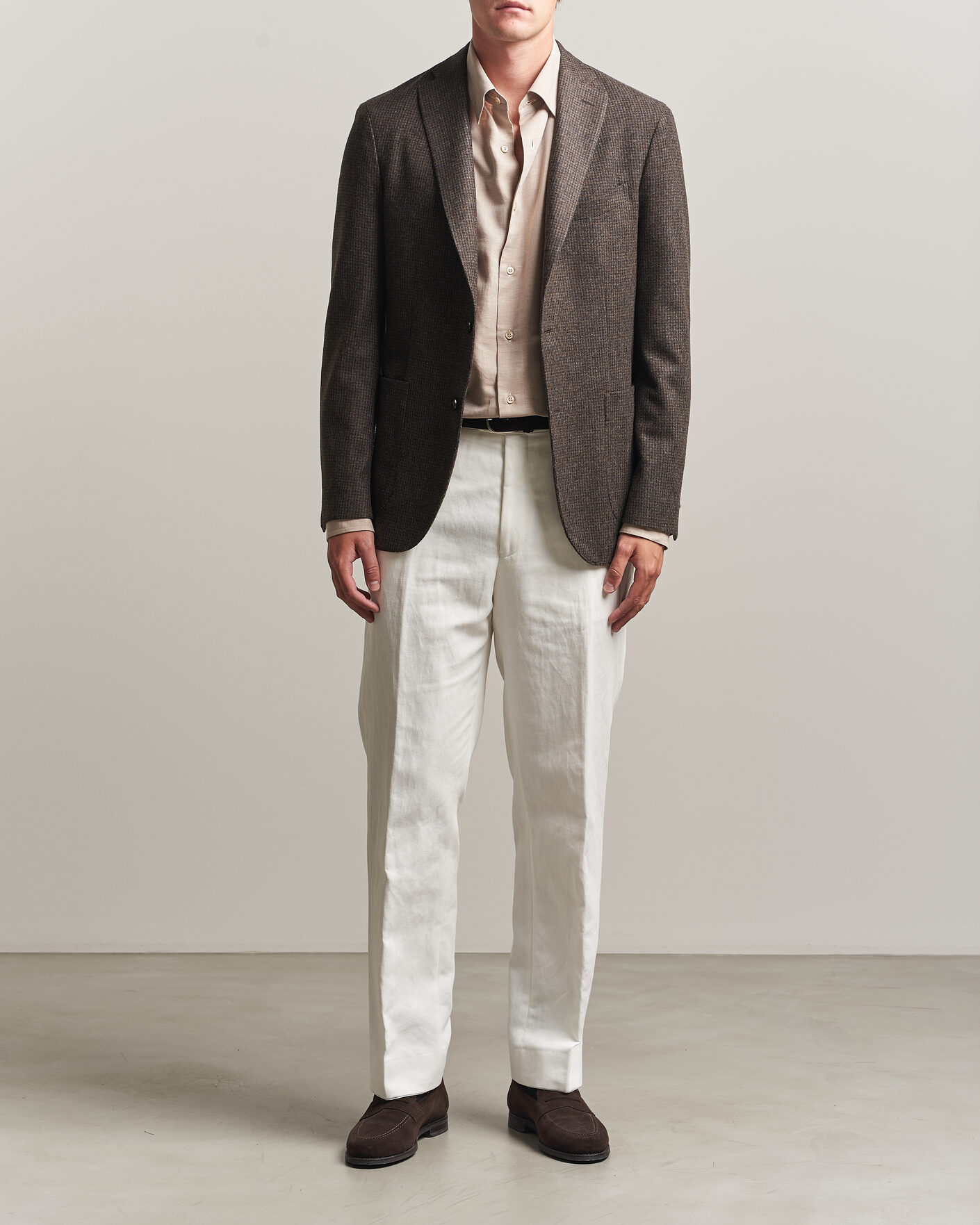 Men | Blazers | Boglioli | K Jacket Wool Houndstooth Blazer Dark Brown