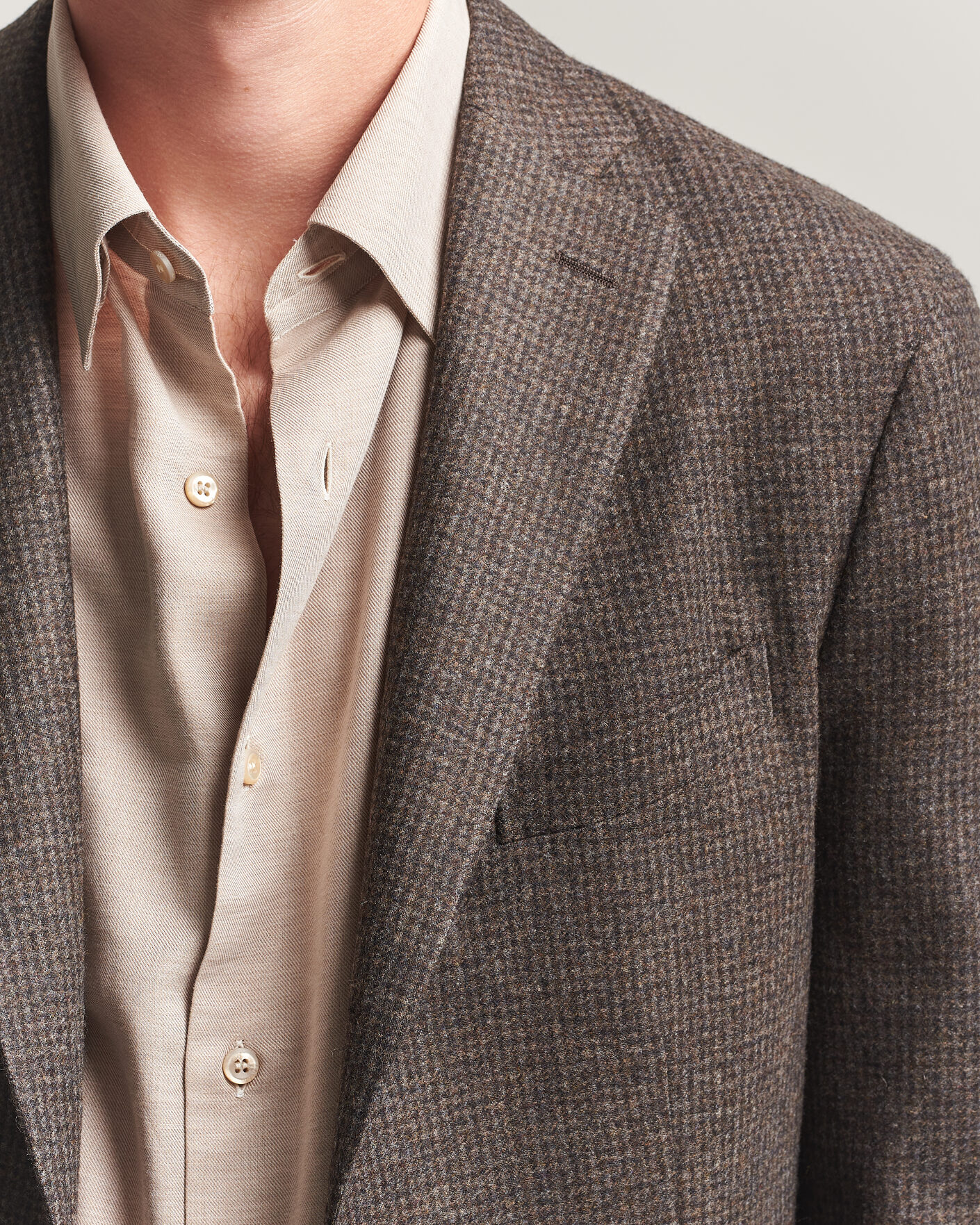 Men | Blazers | Boglioli | K Jacket Wool Houndstooth Blazer Dark Brown