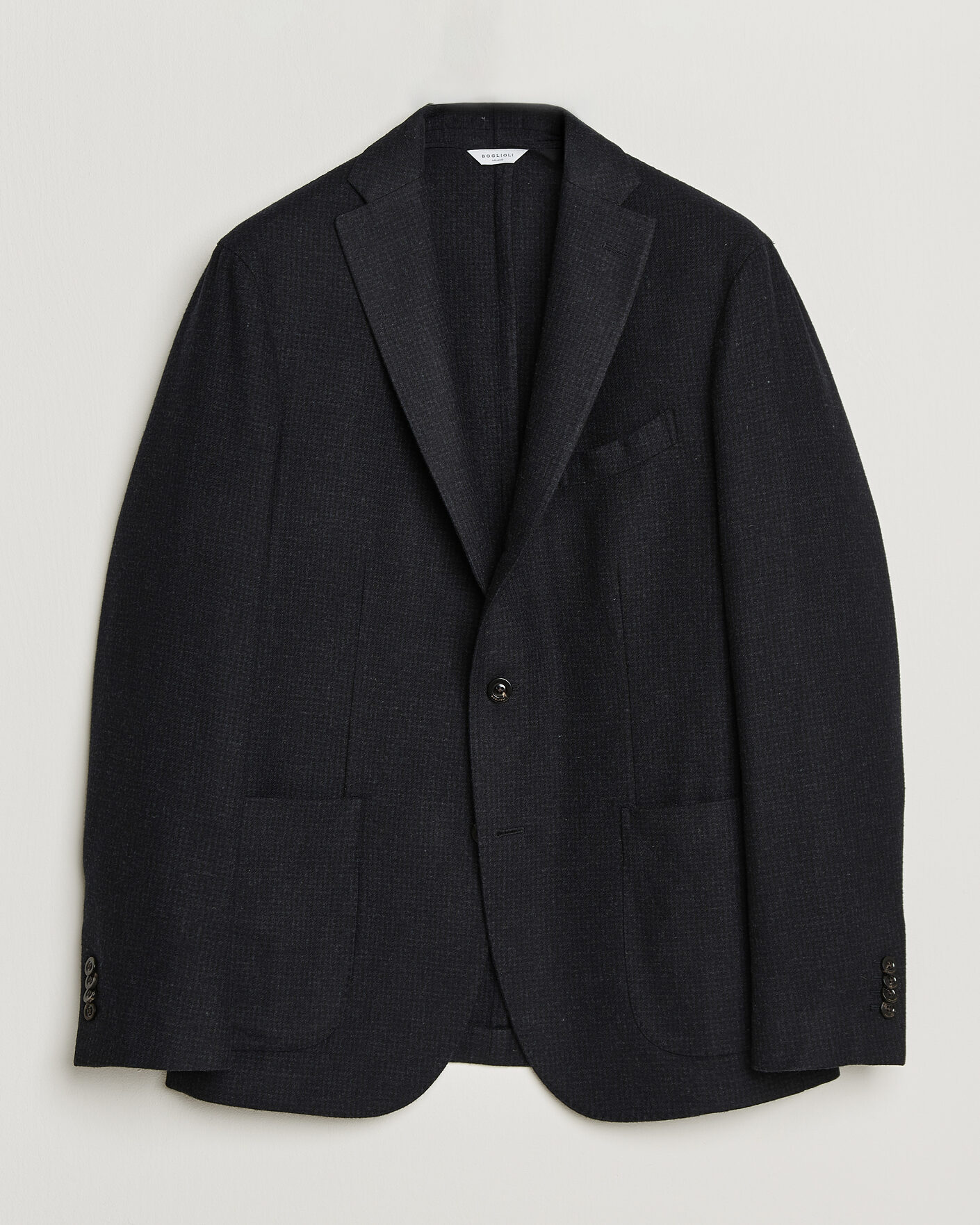 Men | Blazers | Boglioli | K Jacket Wool Houndstooth Blazer Navy