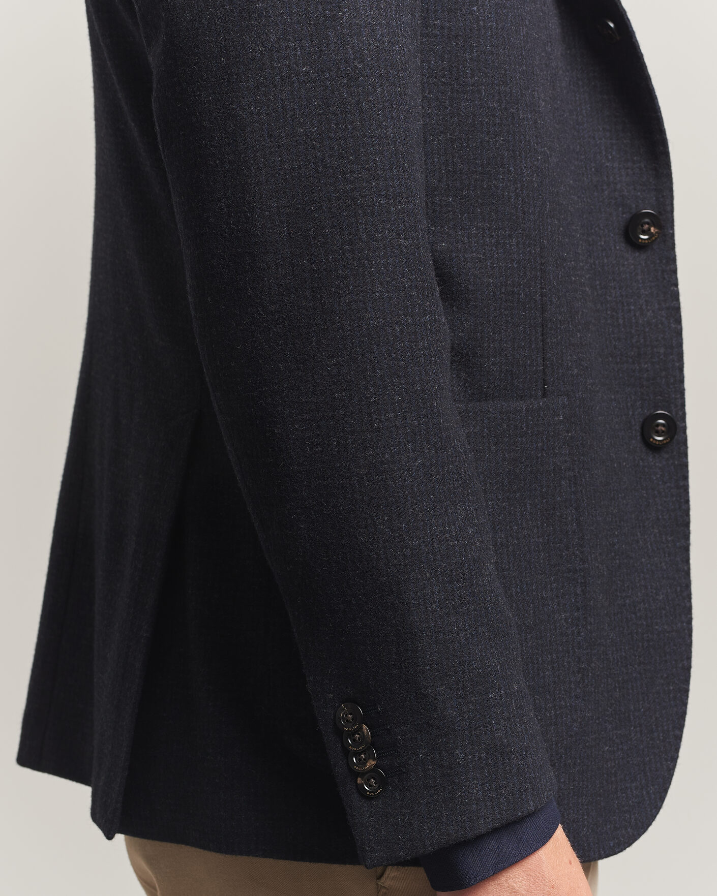 Men | Blazers | Boglioli | K Jacket Wool Houndstooth Blazer Navy