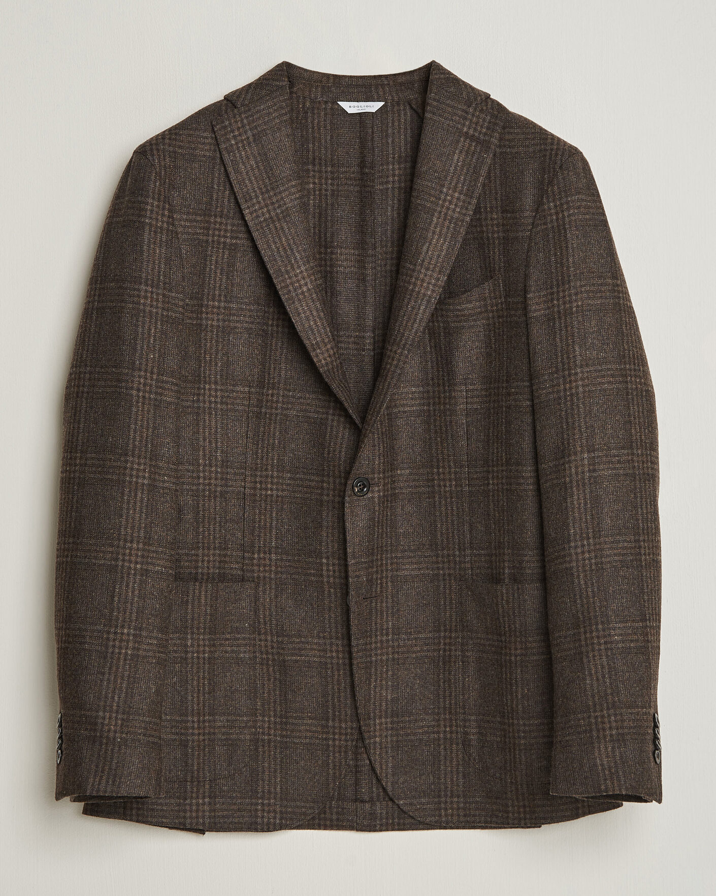 Men | Blazers | Boglioli | K Jacket Wool Check Blazer Dark Brown