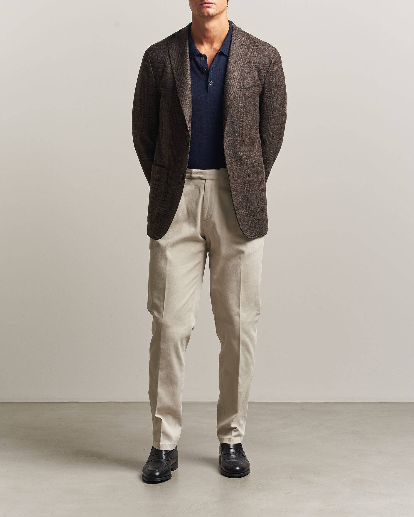Boglioli K Jacket Wool Check Blazer Dark Brown at CareOfCarl.com