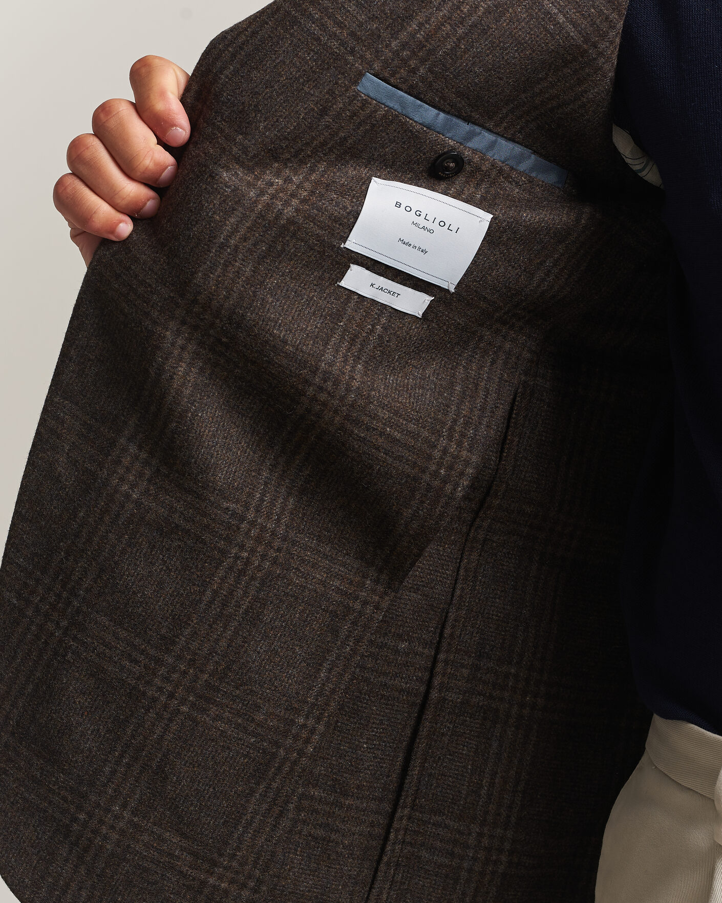 Men | Blazers | Boglioli | K Jacket Wool Check Blazer Dark Brown